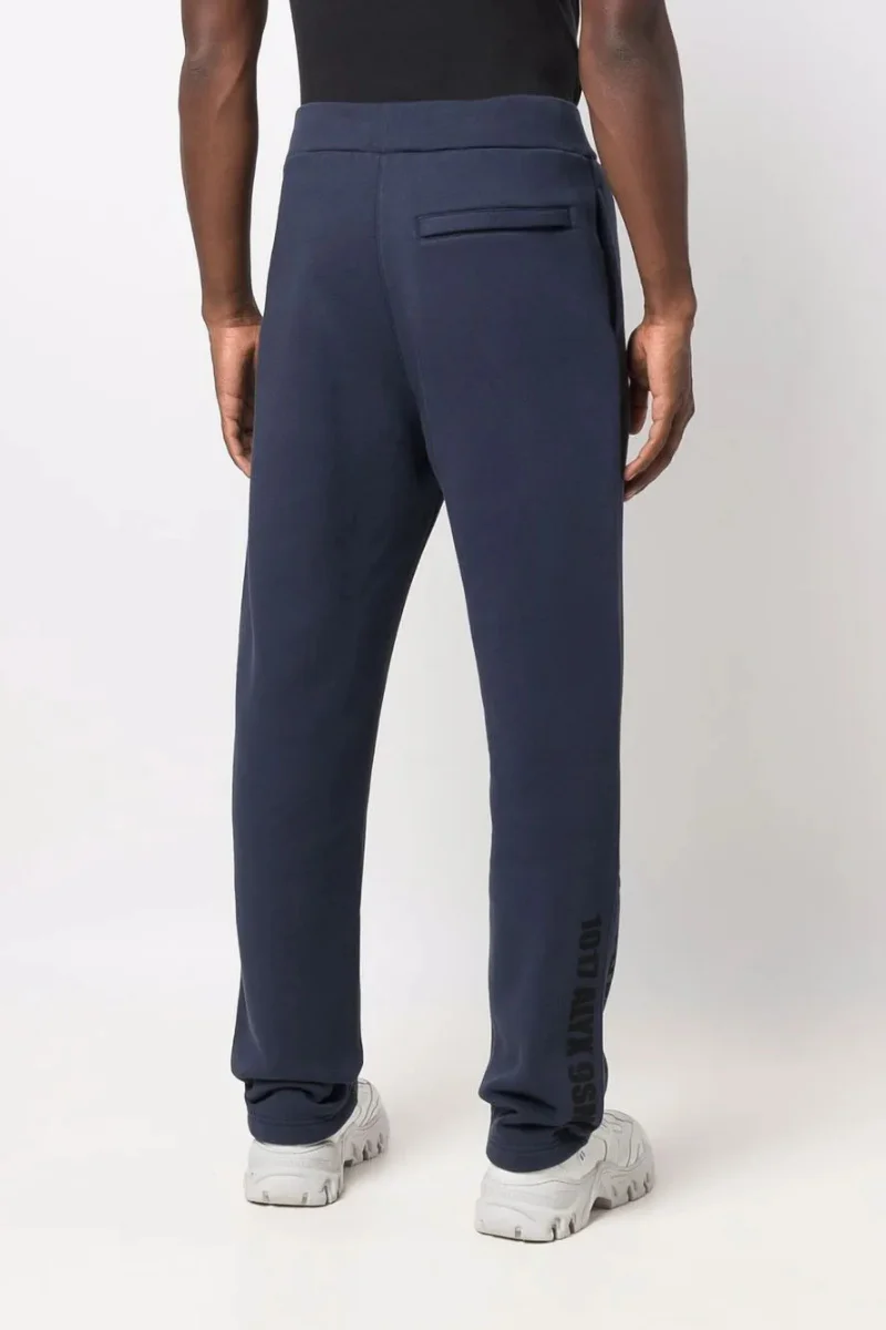 1017 Alyx 9sm Drawstring Waist Cotton Blend Track Trousers in Navy Blue - Image 4