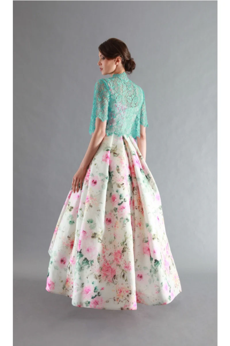 14 High Low Gown with Jacket - Image 2