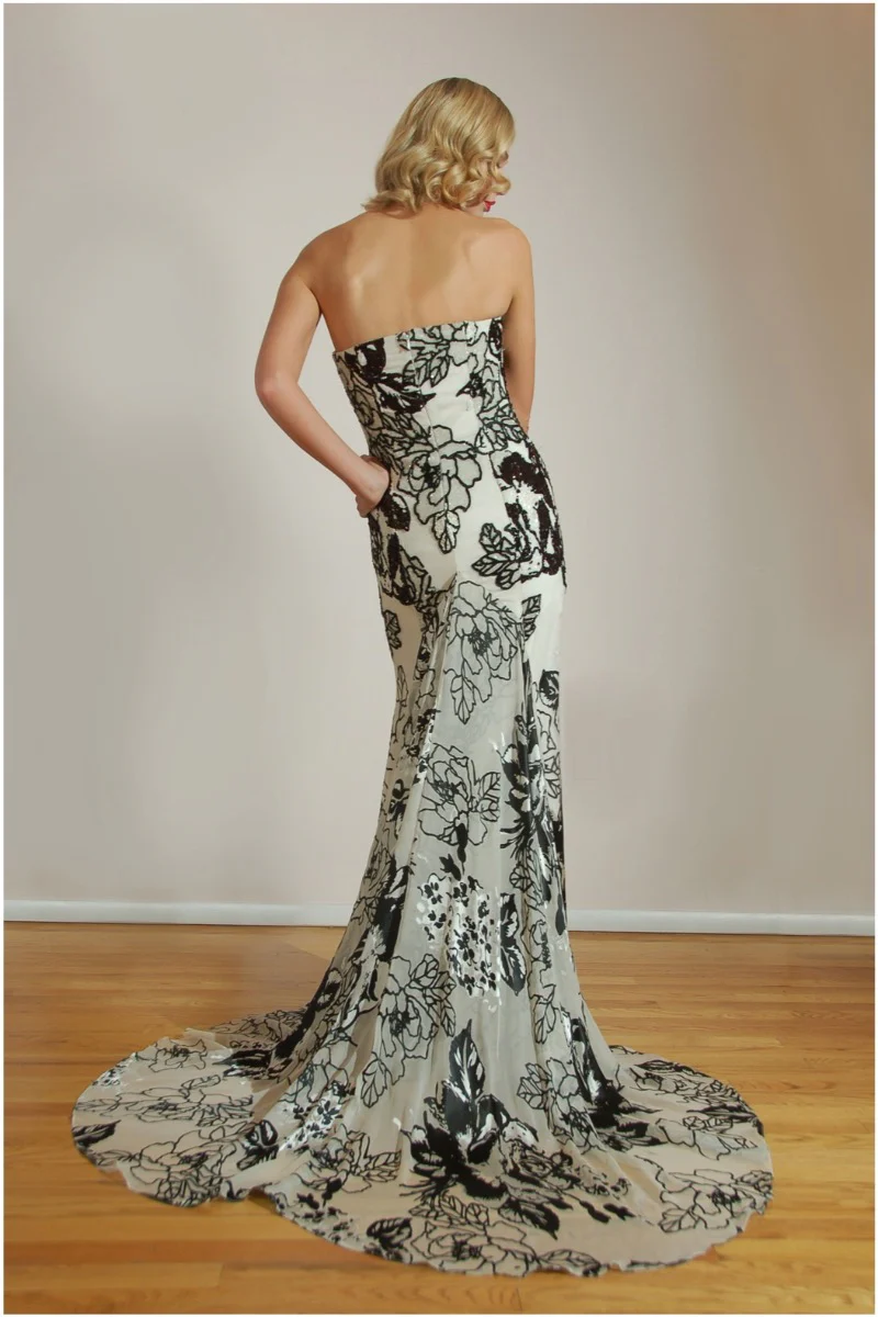 35 Ariel Gown Black.White - Image 2