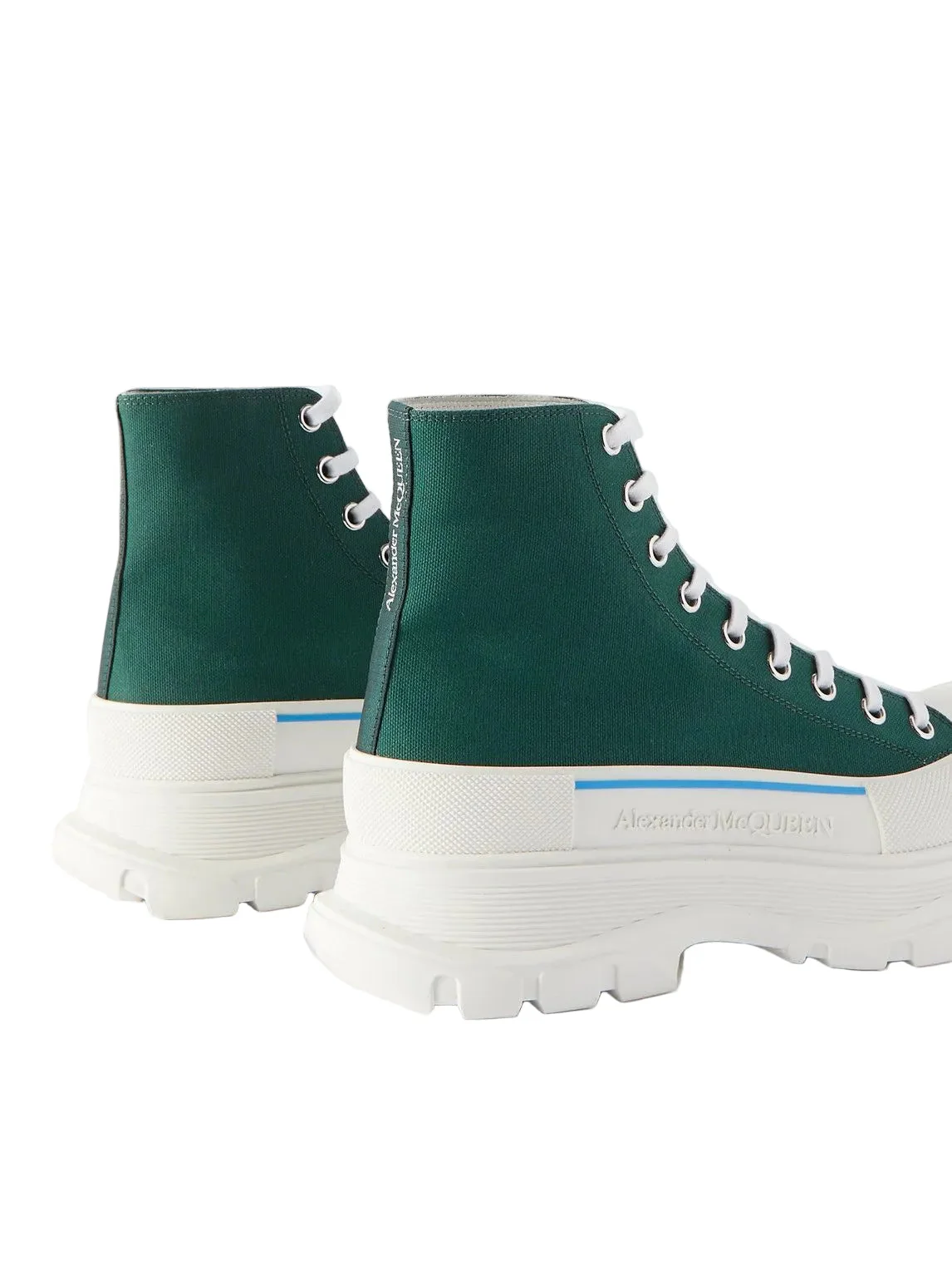 Alexander McQueen Tread Slick High-Top Sneakers 'Green White' - Image 3