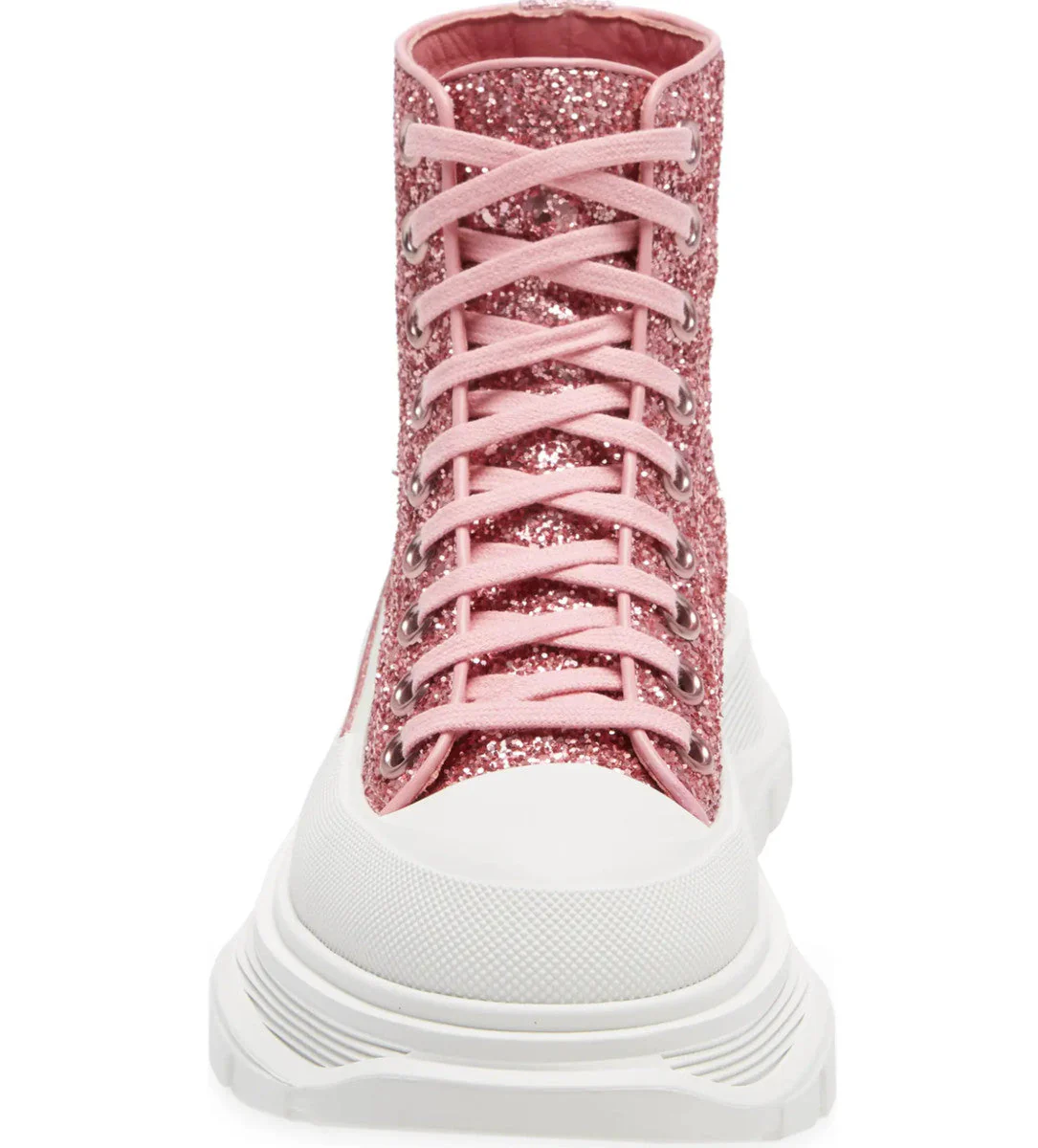 Alexander McQueen(WMNS) Tread Slick Glitter High-Top 'Pink White' - Image 3