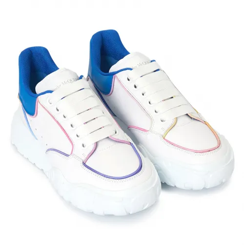 Alexander McQueen Oversized Court Trainer 'White Lake Blue' - Image 4