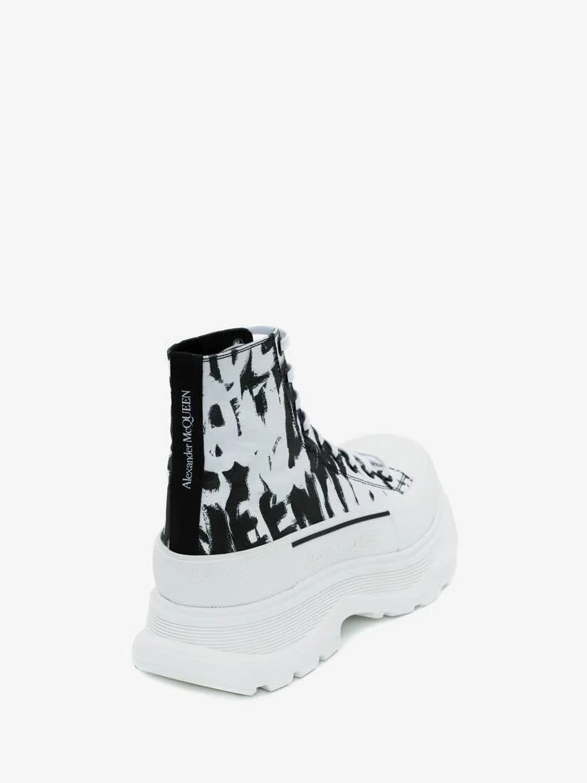 Alexander McQueen Mcqueen Graffiti Tread Slick Boot in White - Image 3