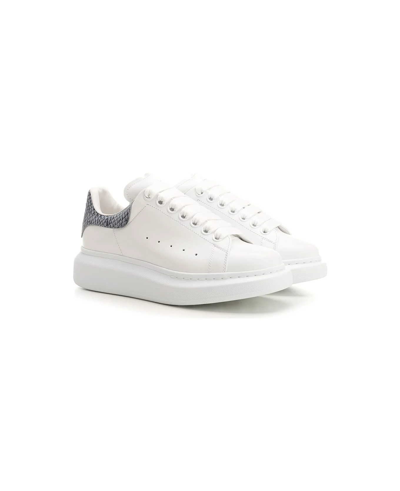 Alexander McQueen White Oversized Sneakers W SnakeTab - Image 2
