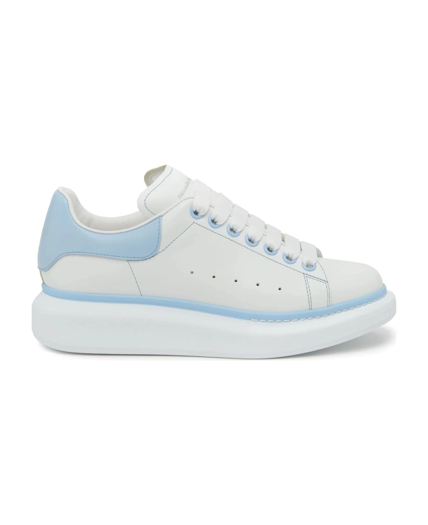 Alexander McQueen White Oversized Sneakers W Baby Blue Tab