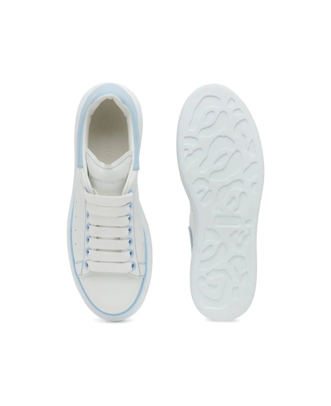 Alexander McQueen White Oversized Sneakers W Baby Blue Tab - Image 4
