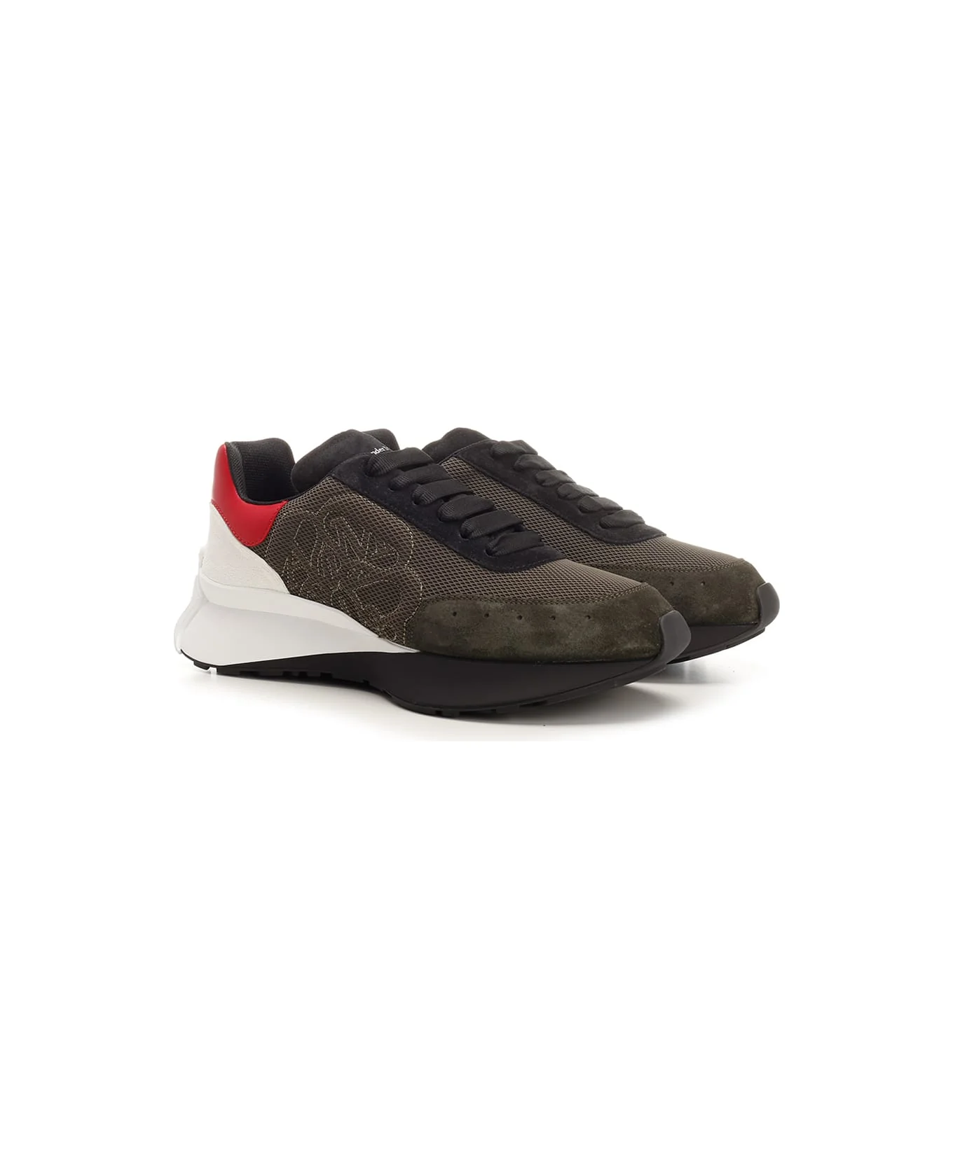 Alexander Mcqueen Sprint Runner Low-Top Sneakers in Khaki - Image 2