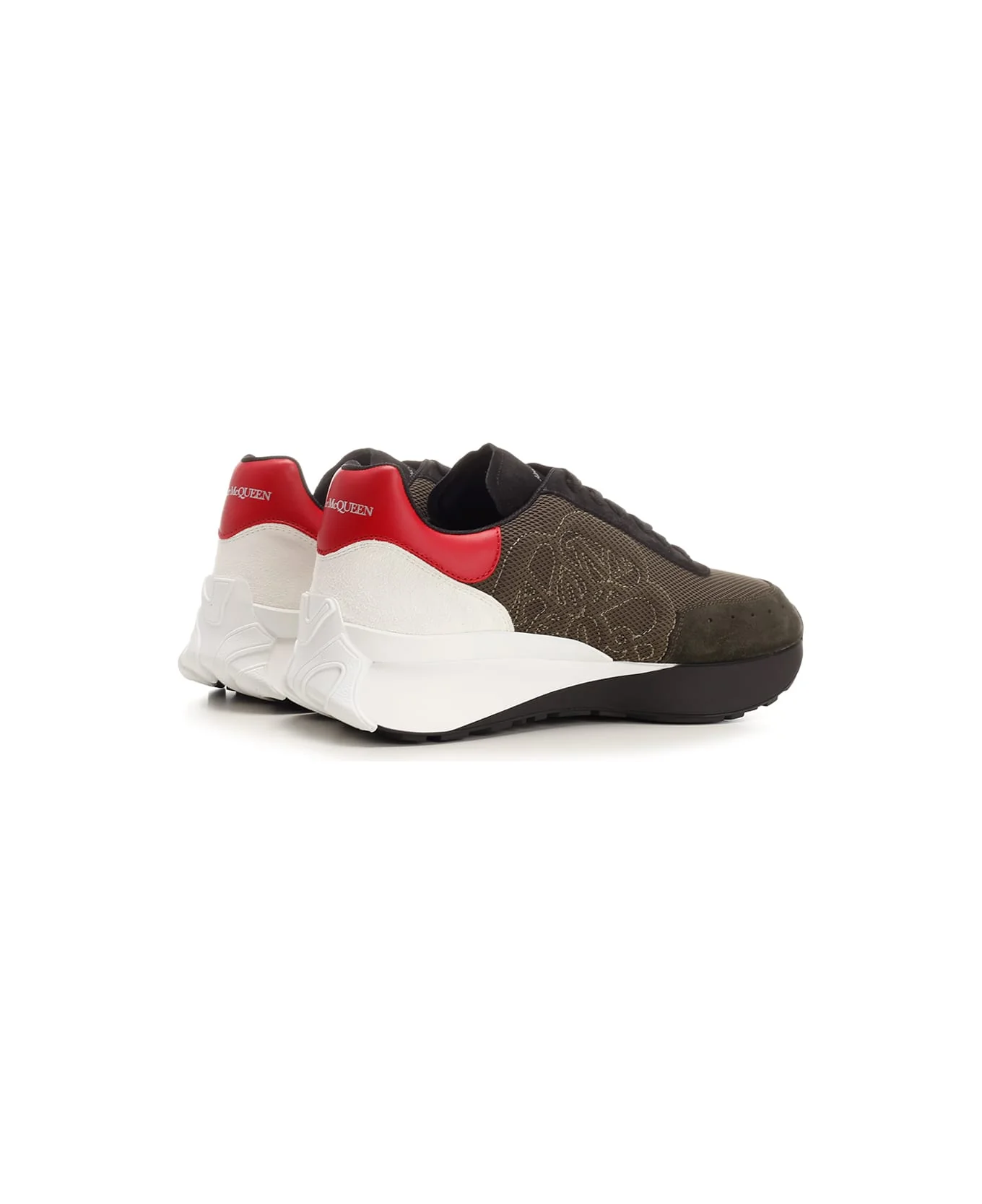 Alexander Mcqueen Sprint Runner Low-Top Sneakers in Khaki - Image 3