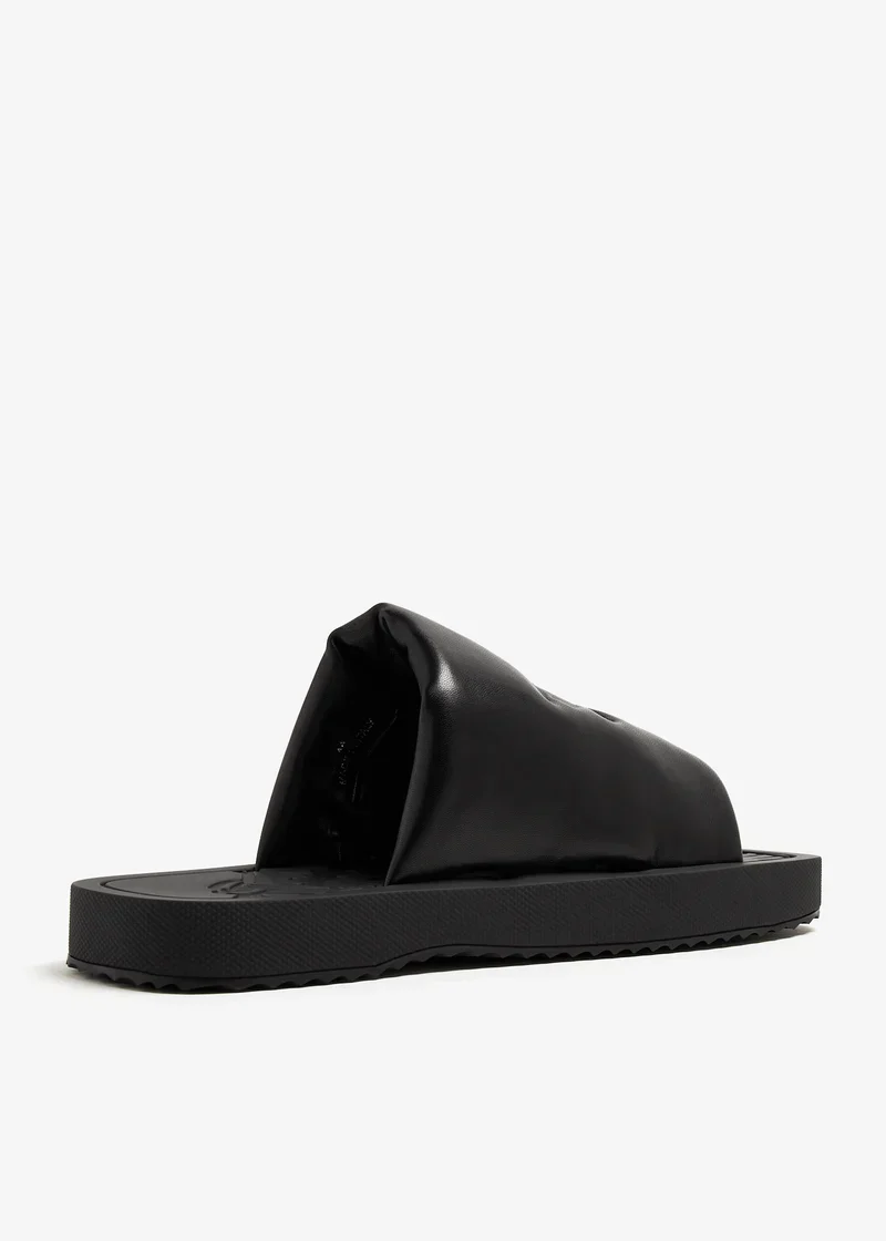 Burberry EKD-debossed leather Slab slides - Image 3