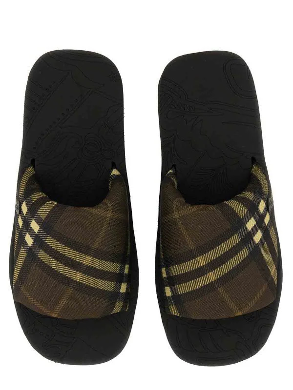 Burberry Checkered Trek Slides In Grain - Image 5