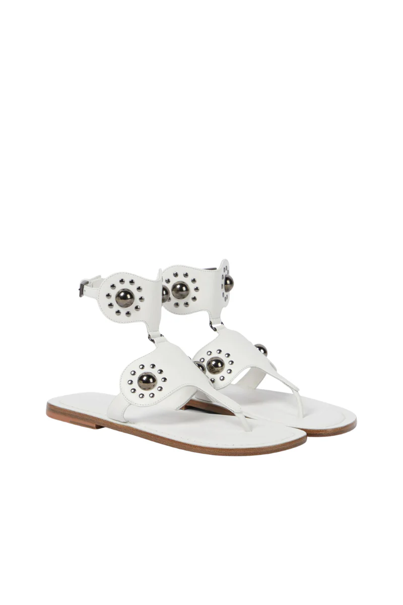 Alaia Women’s METAL DETAILSSPARTIATE SANDALS-White