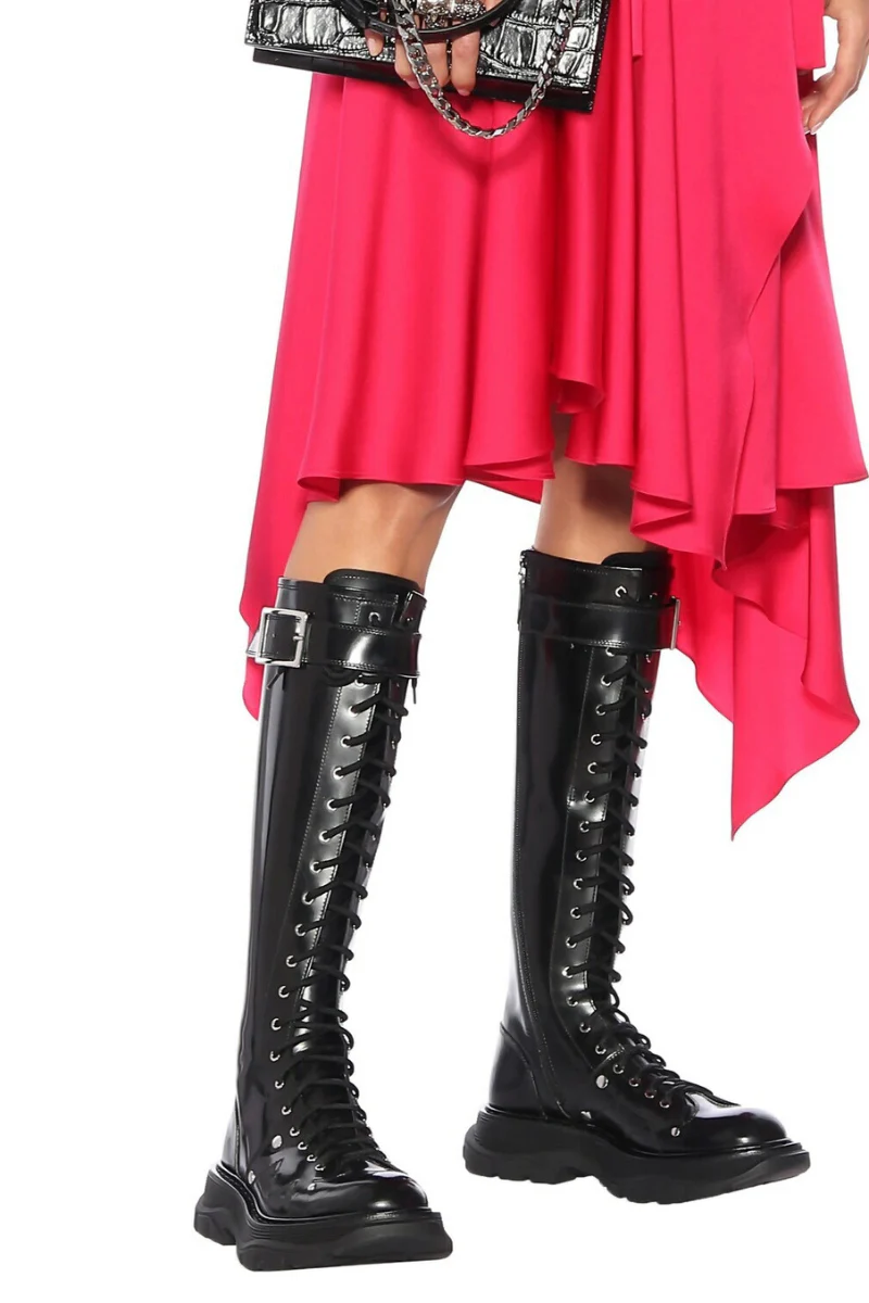 Alexander McQueen Leather knee-high boots 595466WHZ81 - Image 3