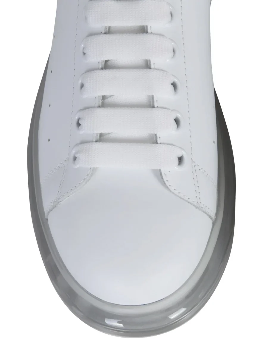 ALEXANDER MCQUEEN White Leather Sneakers With Oleographic Heel - Image 4