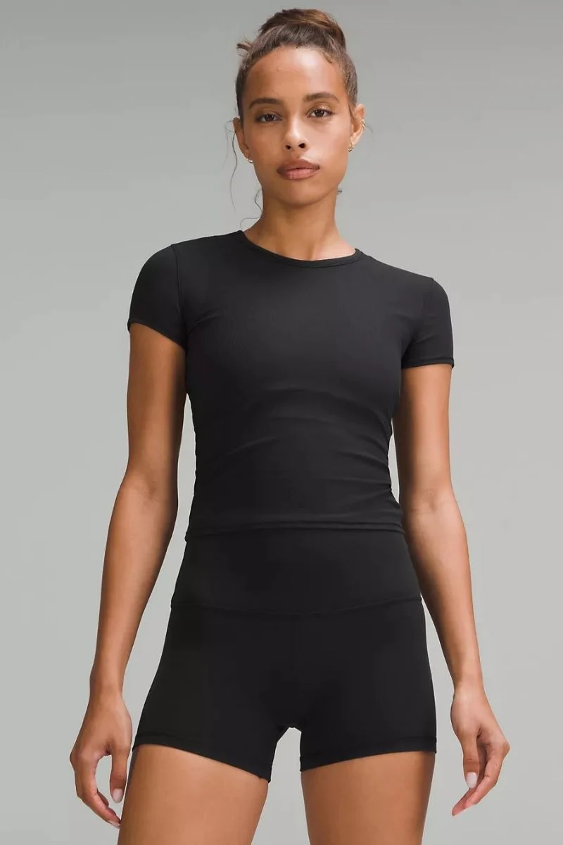 Lululemon All It Takes Back-Twist Rib Short Sleeve _ Black