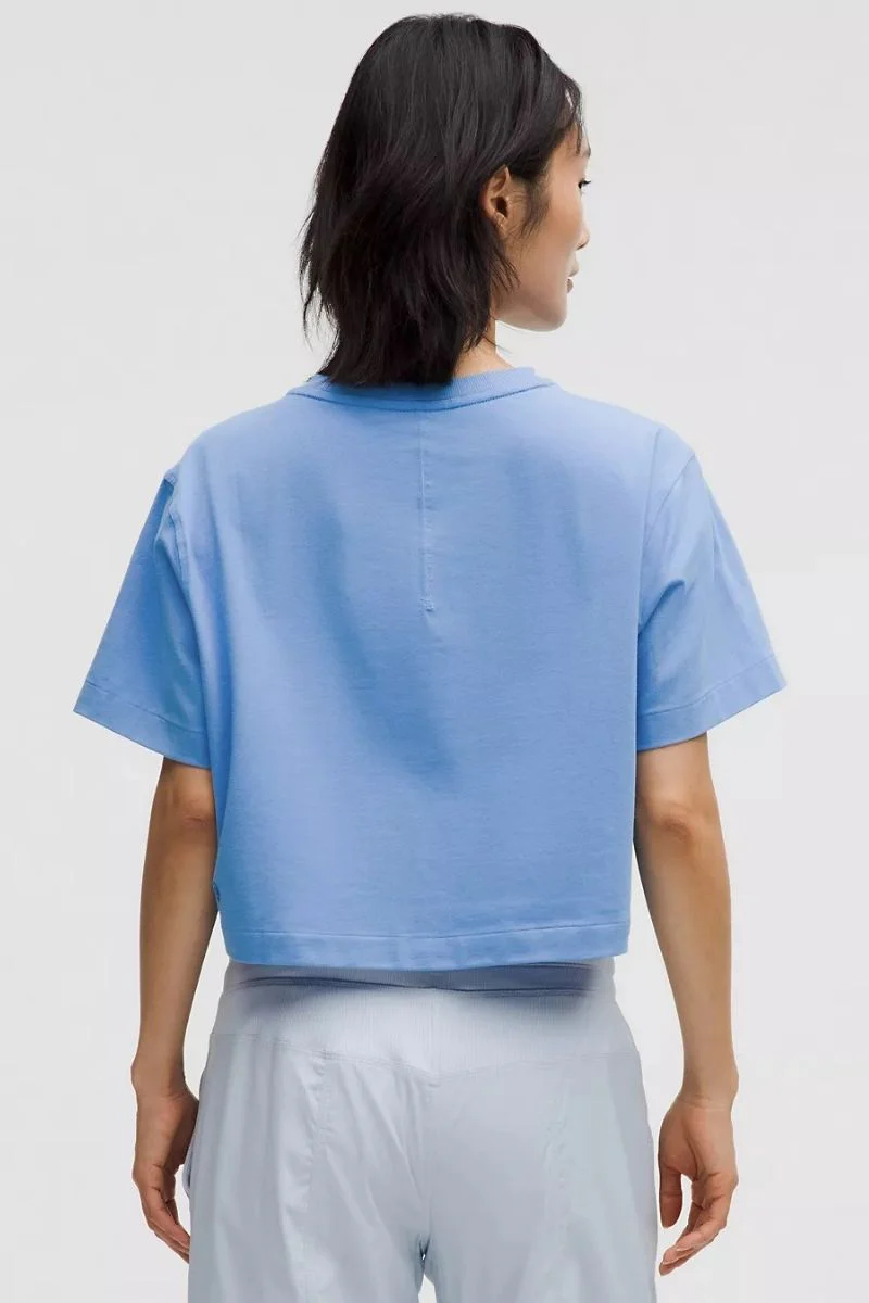 Lululemon All Yours Organic Cotton Cropped T-Shirt _ Pool Party - Image 2