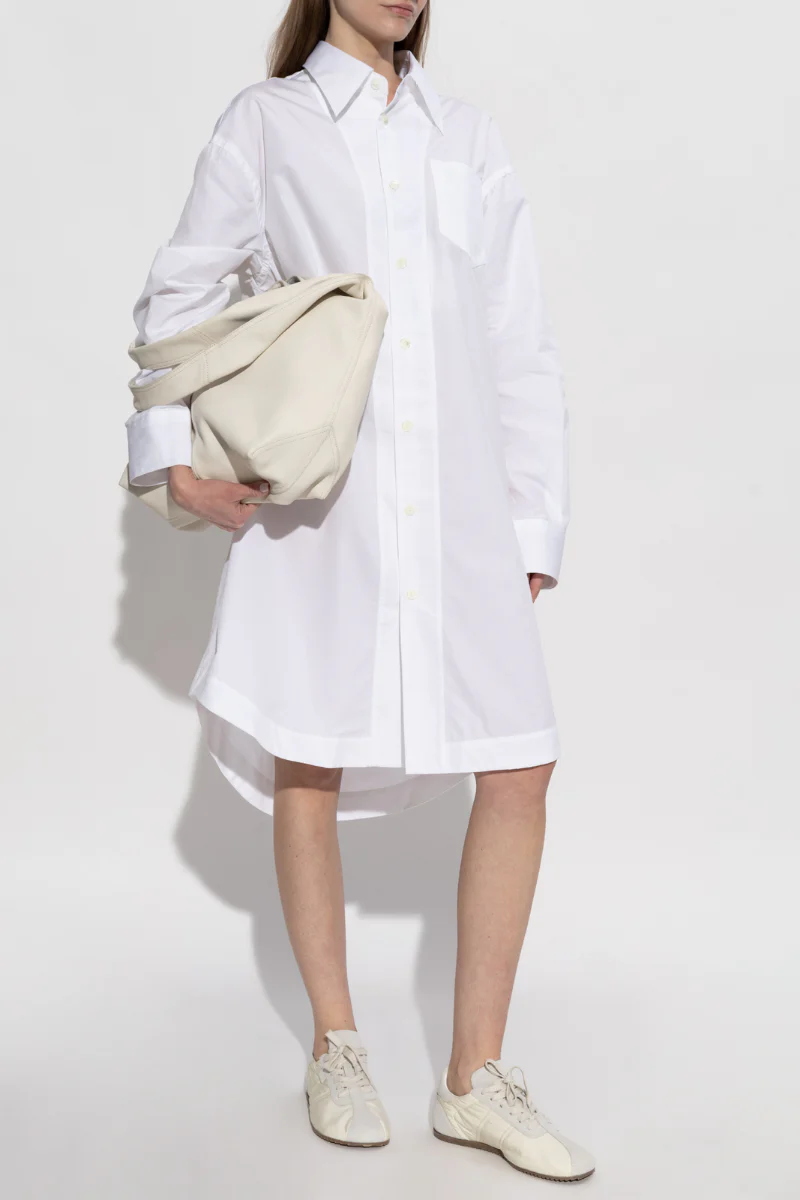 Ami Paris Alexandre Mattiussi White Shirt Dress-White - Image 2