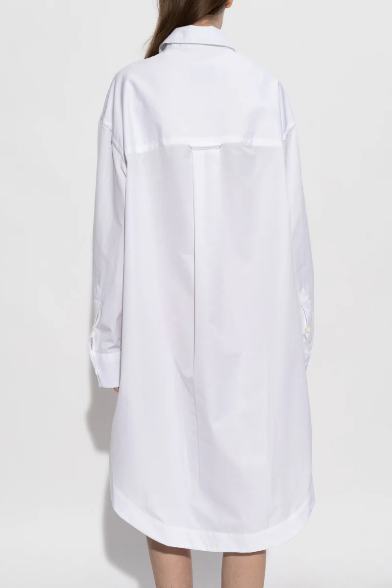 Ami Paris Alexandre Mattiussi White Shirt Dress-White - Image 3