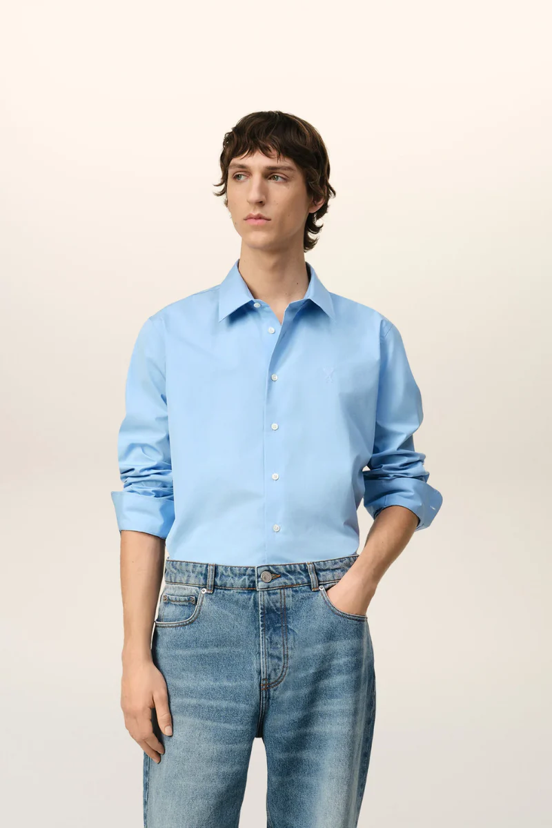Ami Paris Classic Shirt-Blue - Image 2