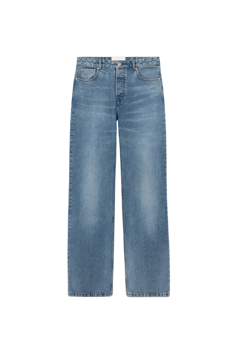 Ami Paris Cotton Large Fit Jeans-Blue