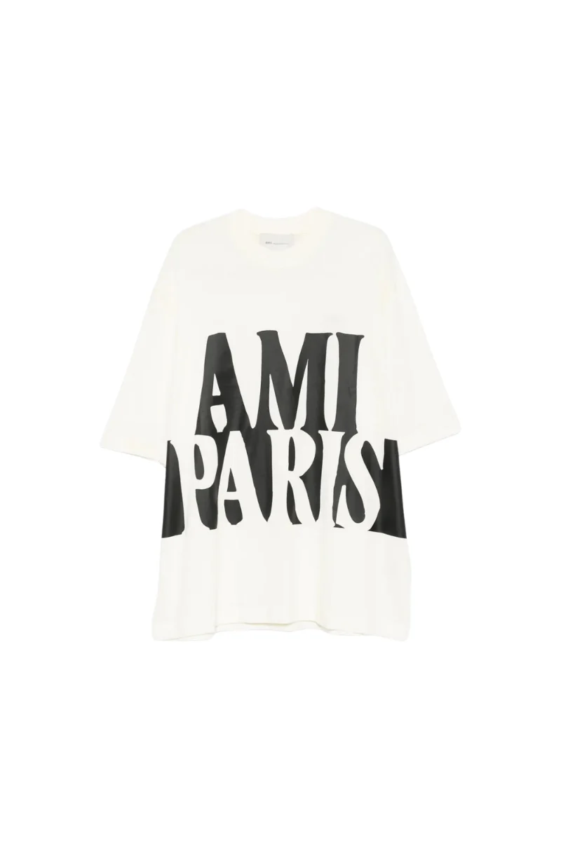 Ami Paris Oversize Logo T-Shirt In White