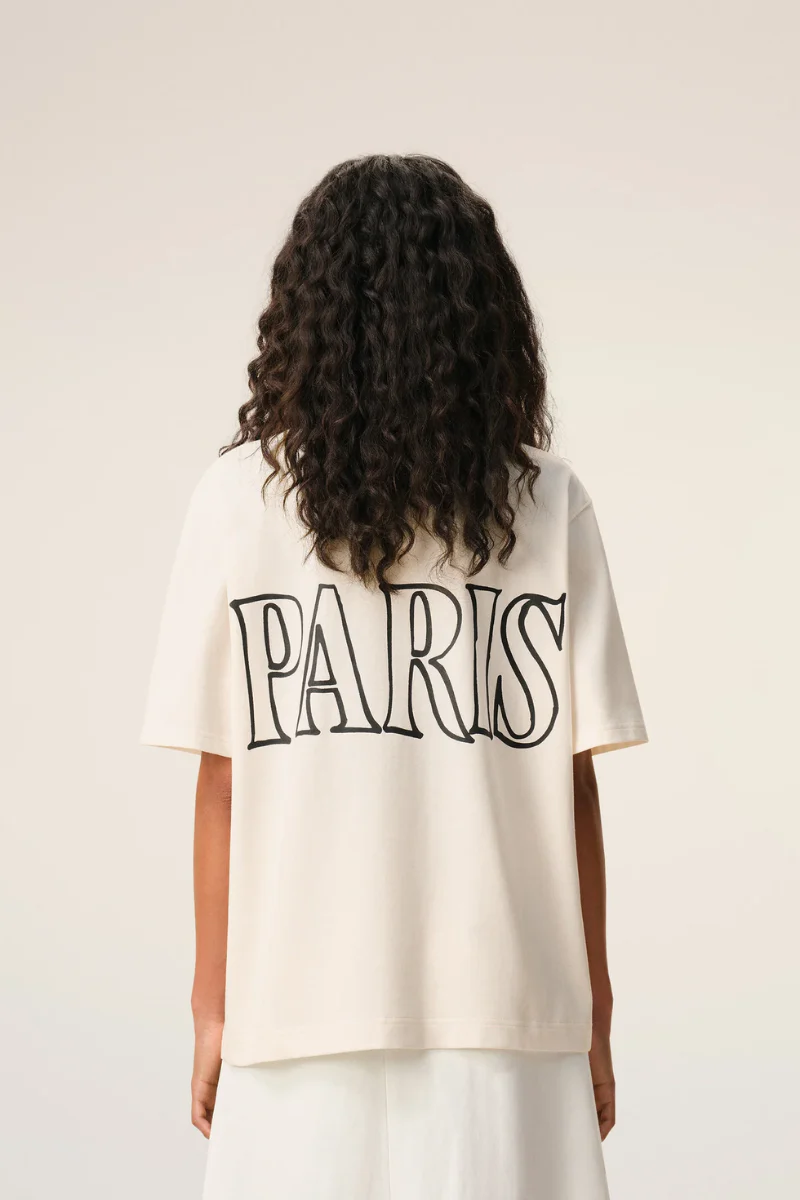 Ami Paris Short Sleeves T-Shirt In Thick Cotton Jersey-White Cream - Image 3