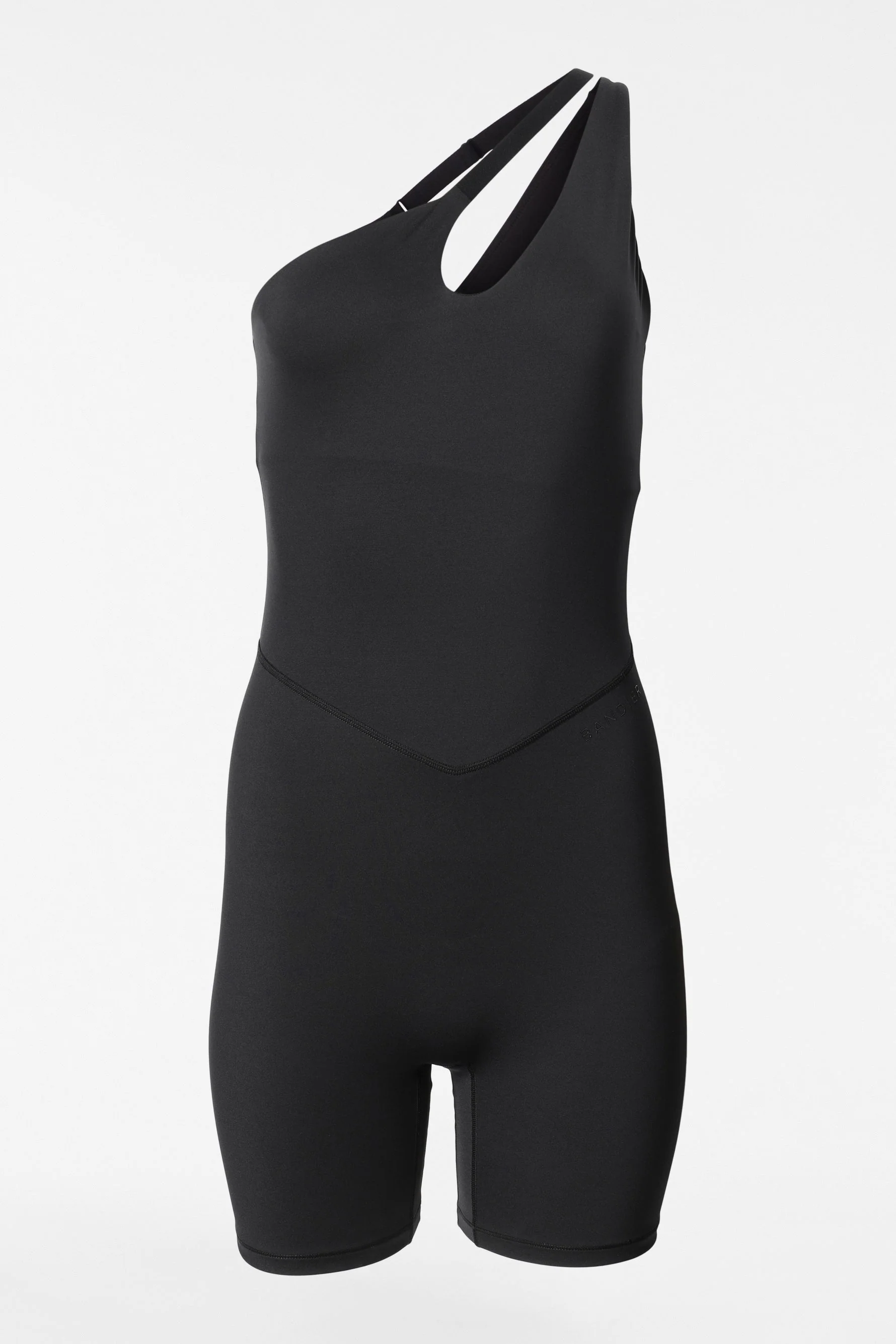 BANDIER Asymmetric Tempo Short Catsuit - Black BND10261 - Image 9