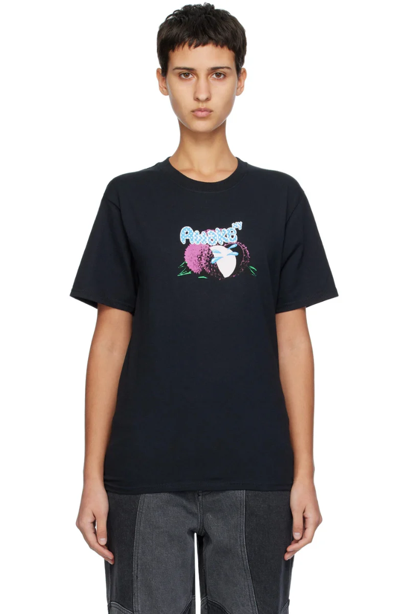 Awake NY Unisex Black Lychee T-Shirt - Image 2