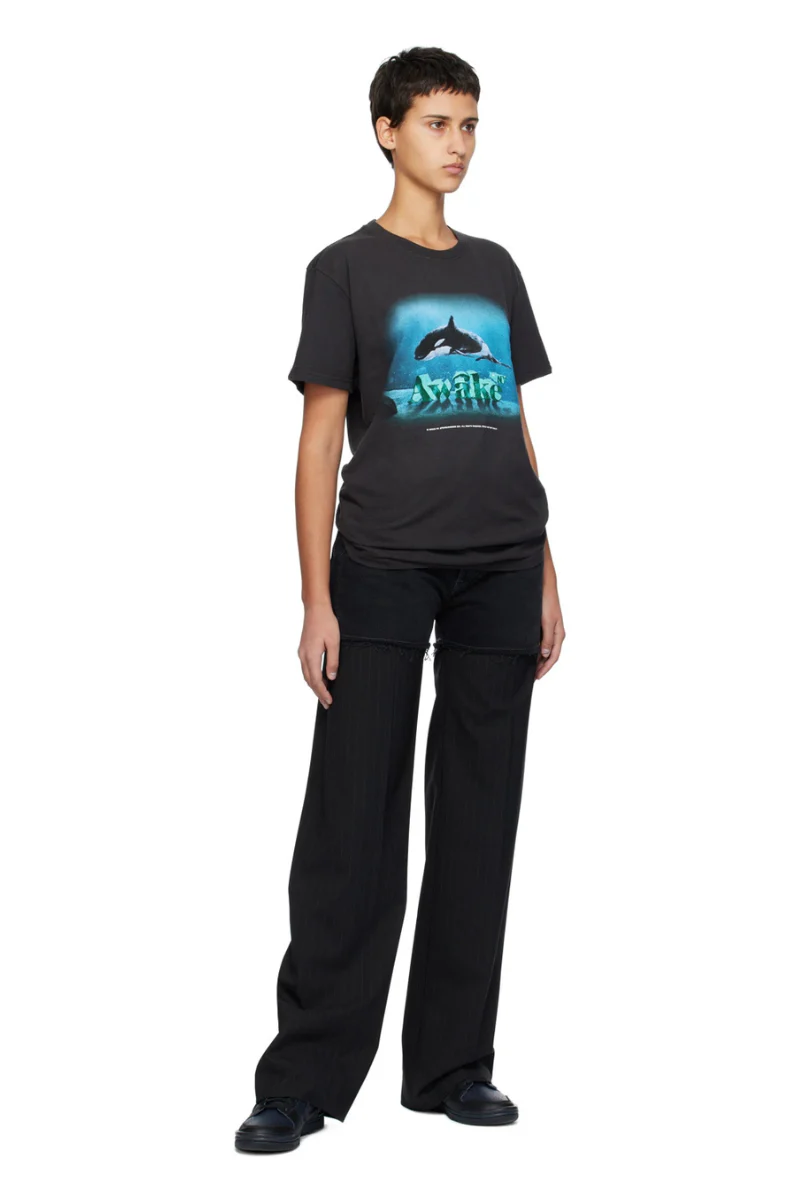 Awake NY Unisex Black Orca T-Shirt - Image 3