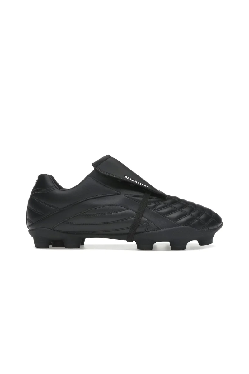 Balenciaga Soccer Sneakers Matt Leather Black Leather 637132 W3BR1 1090 - Image 2