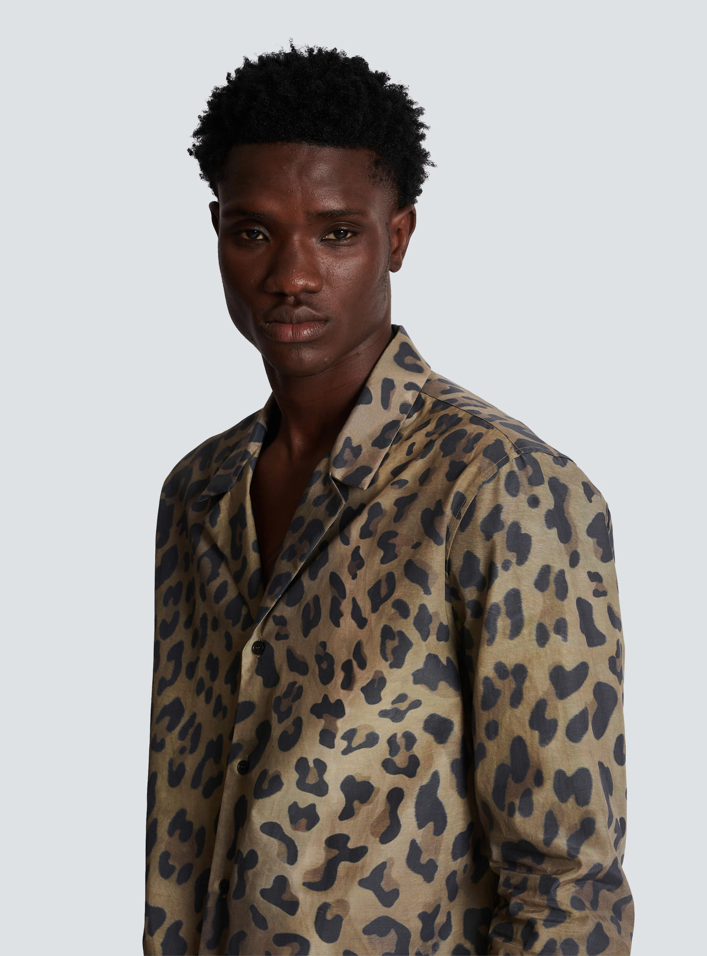 BALMAIN MEN'S MULTI-BROWN LEOPARD PRINT PYJAMA SHIRT - Image 5