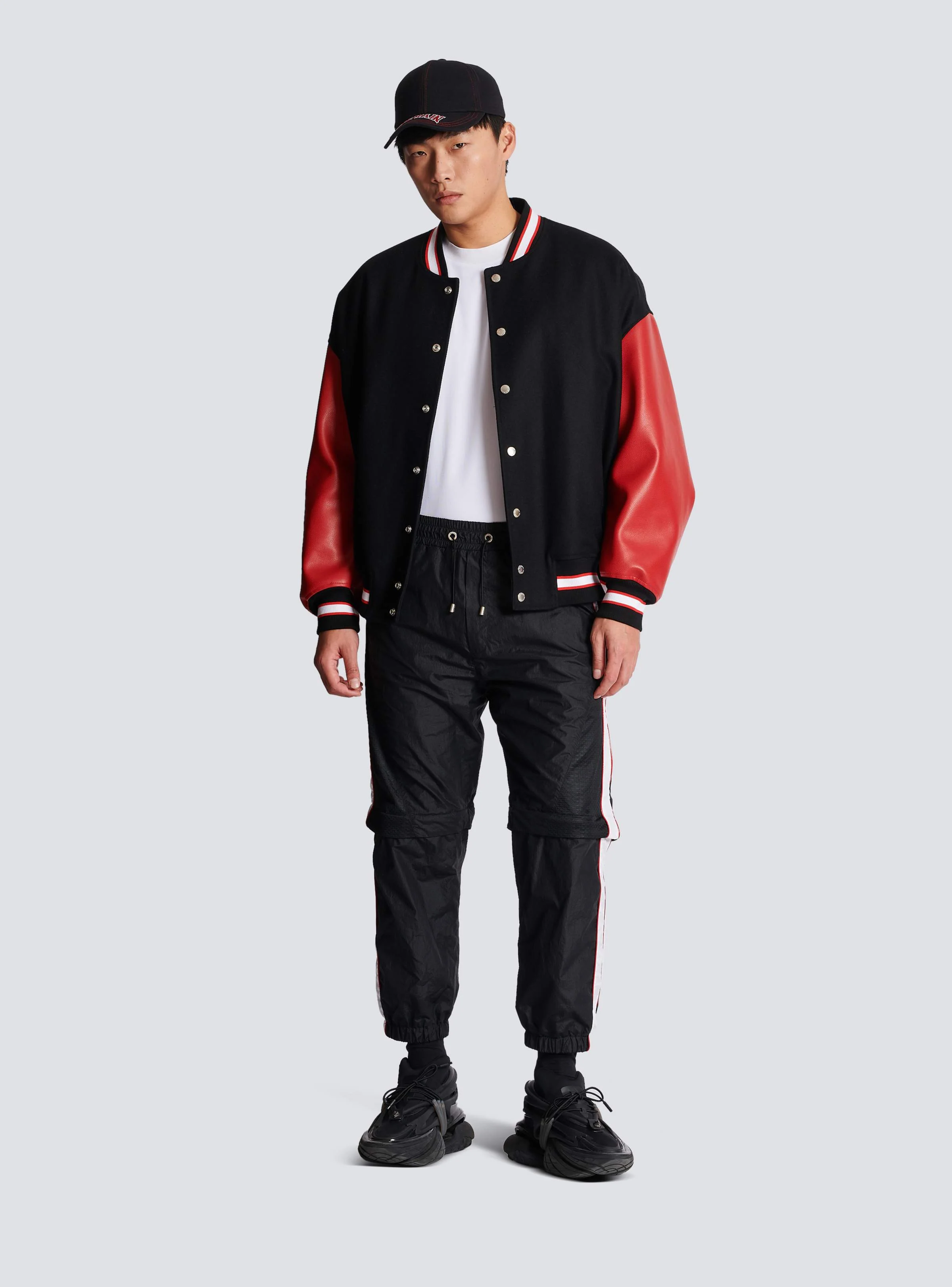 BALMAIN MEN'S BLACK NYLON CONVERTIBLE TRACK PANTS - Image 2