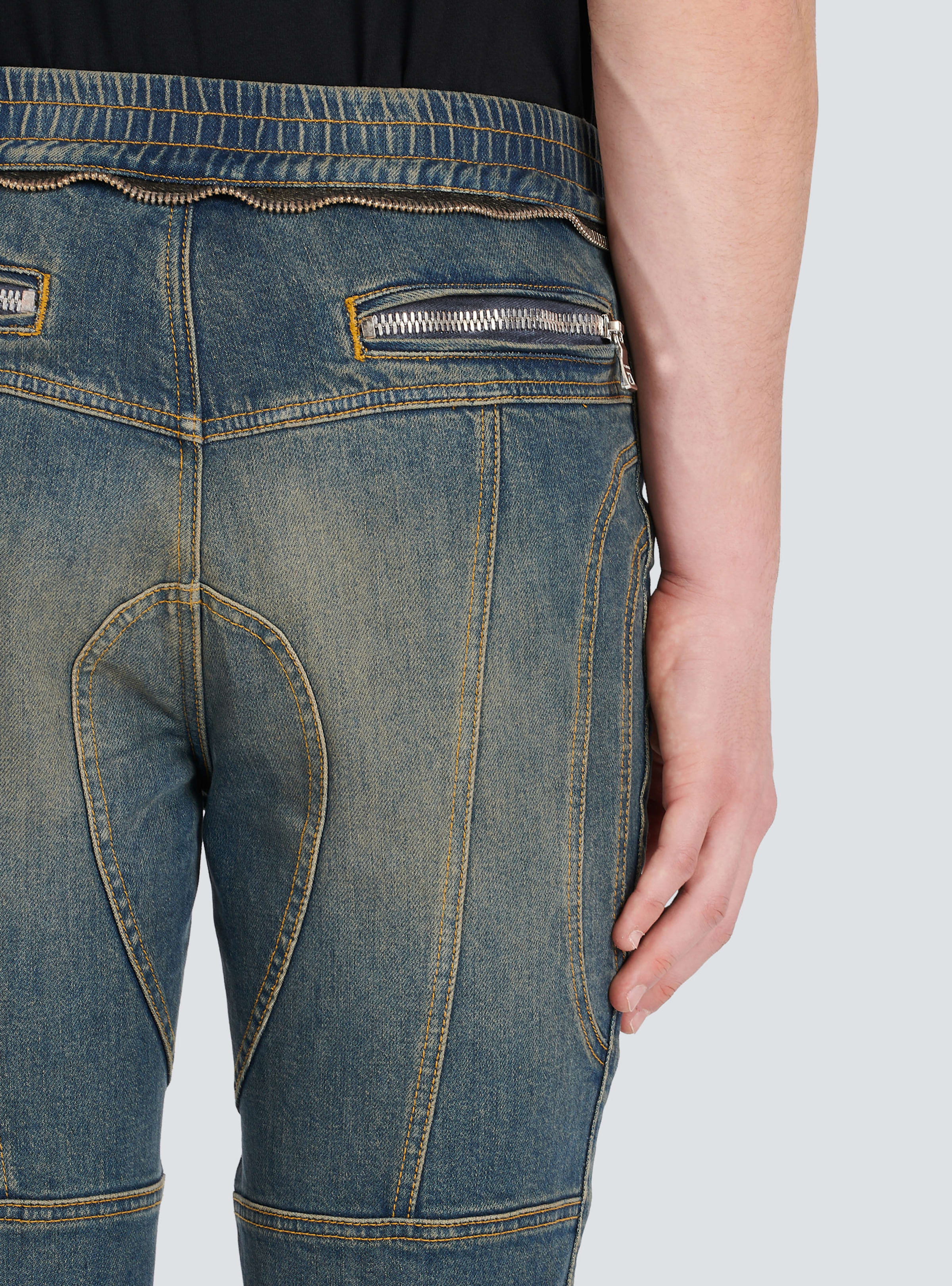 BALMAIN MEN'S KNEE-PADS DESTROYED RIDER JEANS NWT - Image 7