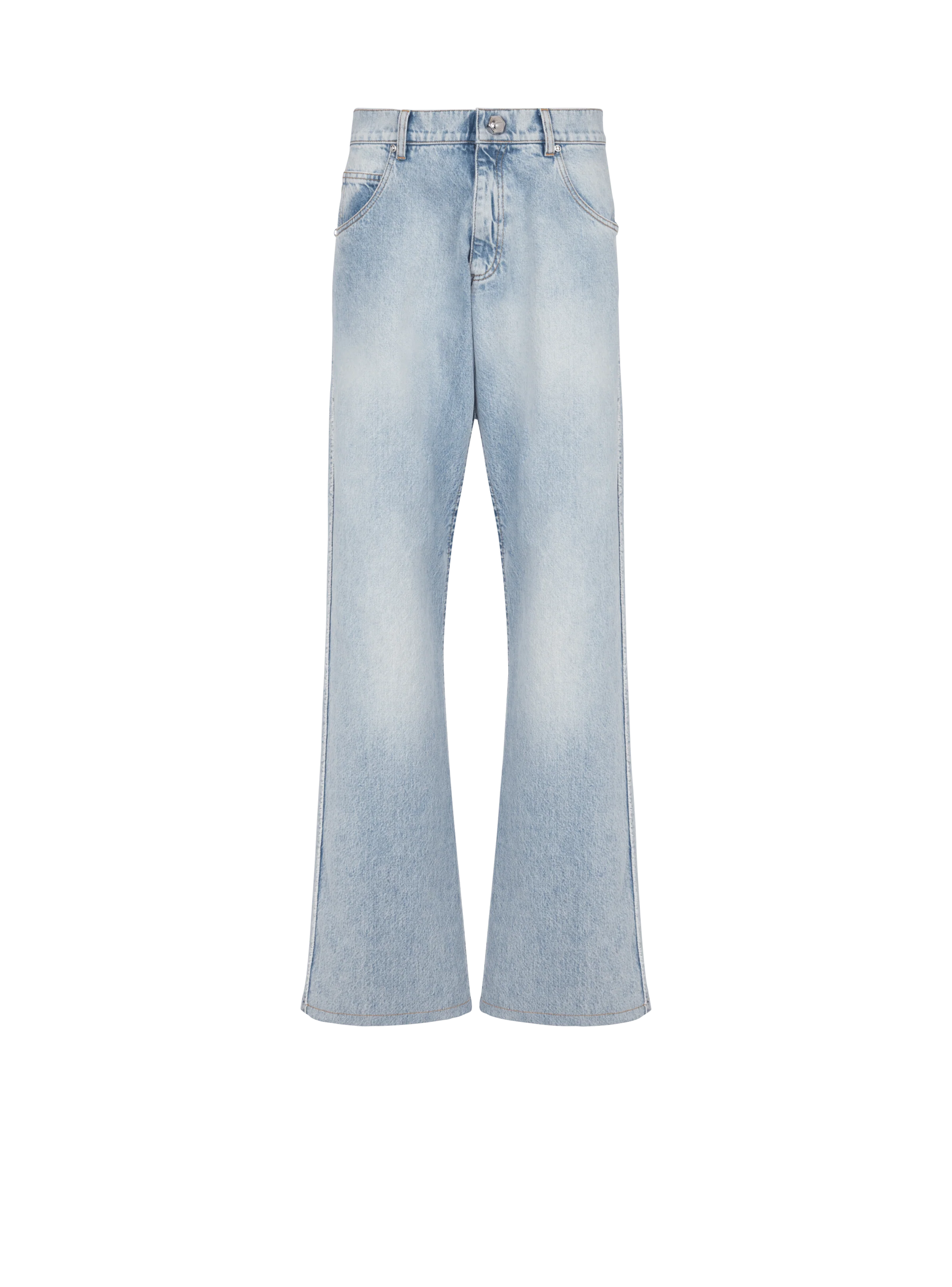 BALMAIN MEN'S LOOSE VINTAGE WASH DENIM PANTS NWT