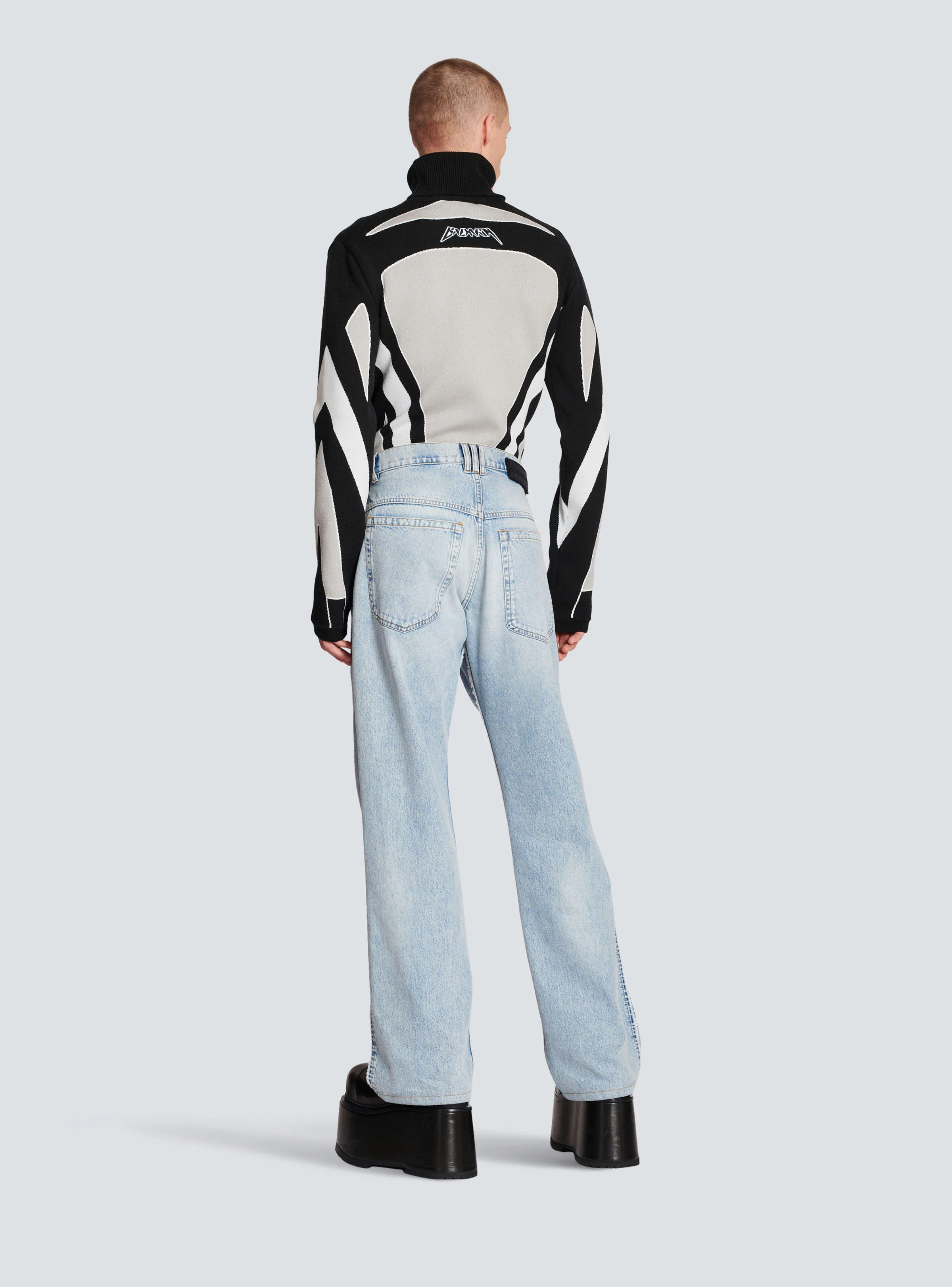 BALMAIN MEN'S LOOSE VINTAGE WASH DENIM PANTS NWT - Image 3