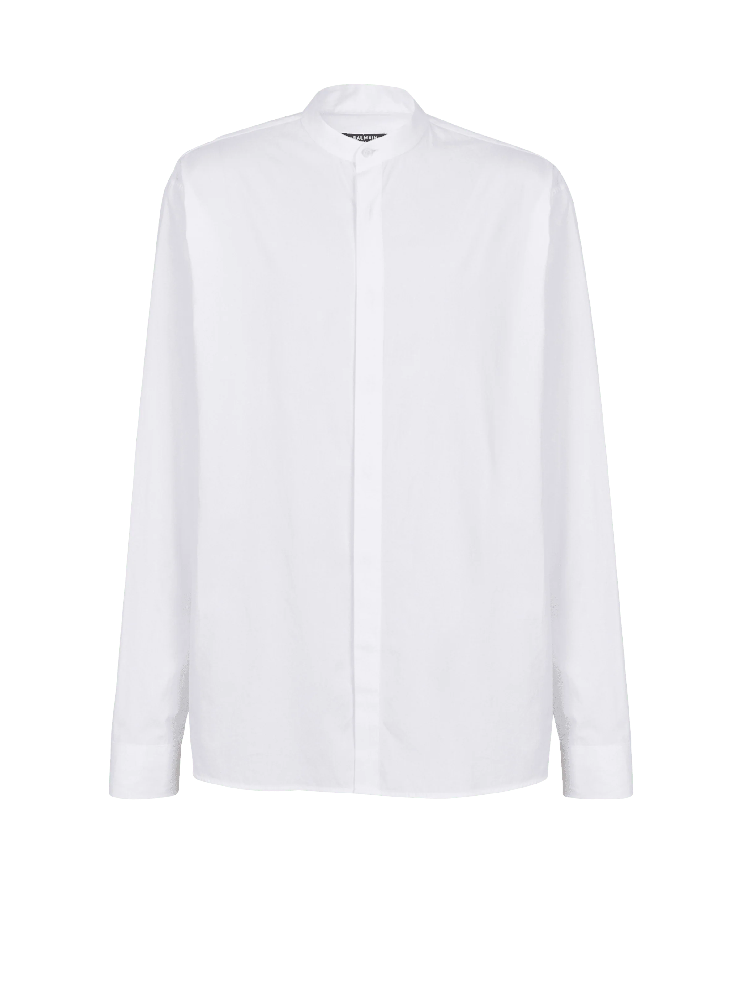 BALMAIN MEN'S MAO COLLAR COTTON SHIRT NWT