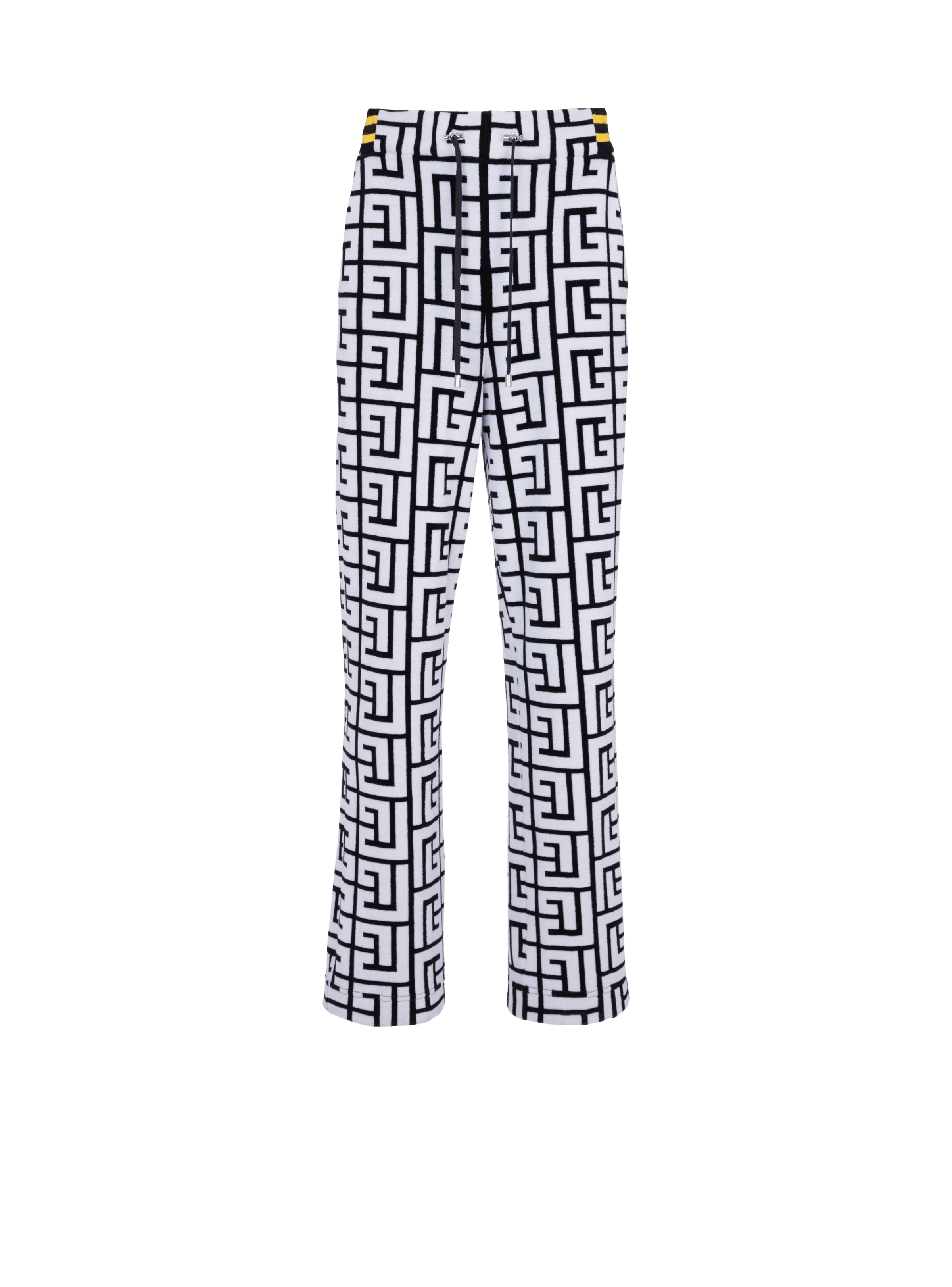 BALMAIN MEN'S MAXI MONOGRAM VELVET PYJAMA PANTS NWT