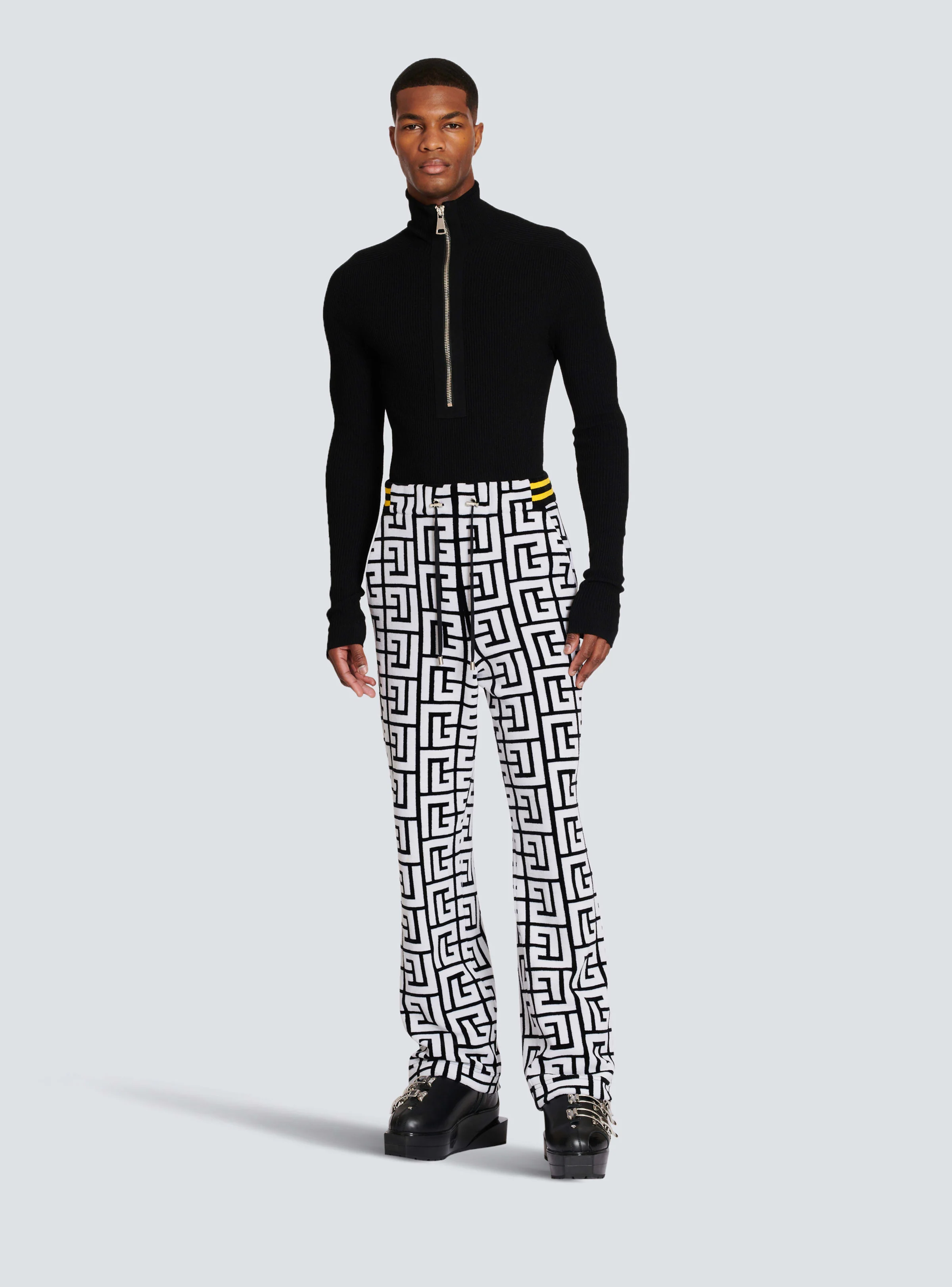 BALMAIN MEN'S MAXI MONOGRAM VELVET PYJAMA PANTS NWT - Image 2