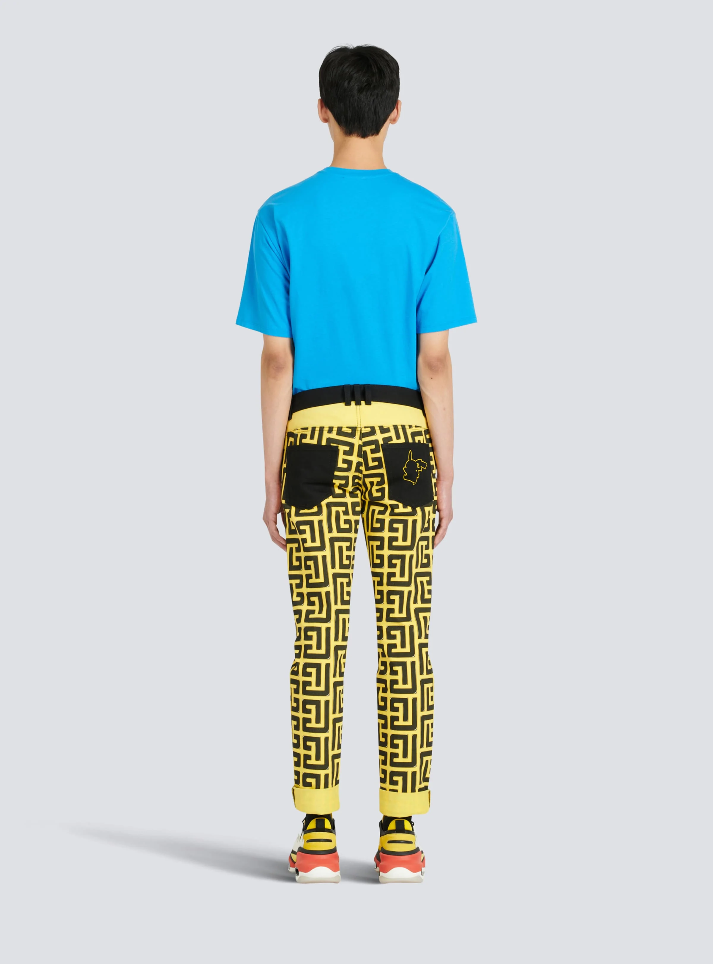 BALMAIN MEN'S MONOGRAM DENIM PANTS NWT - Image 4