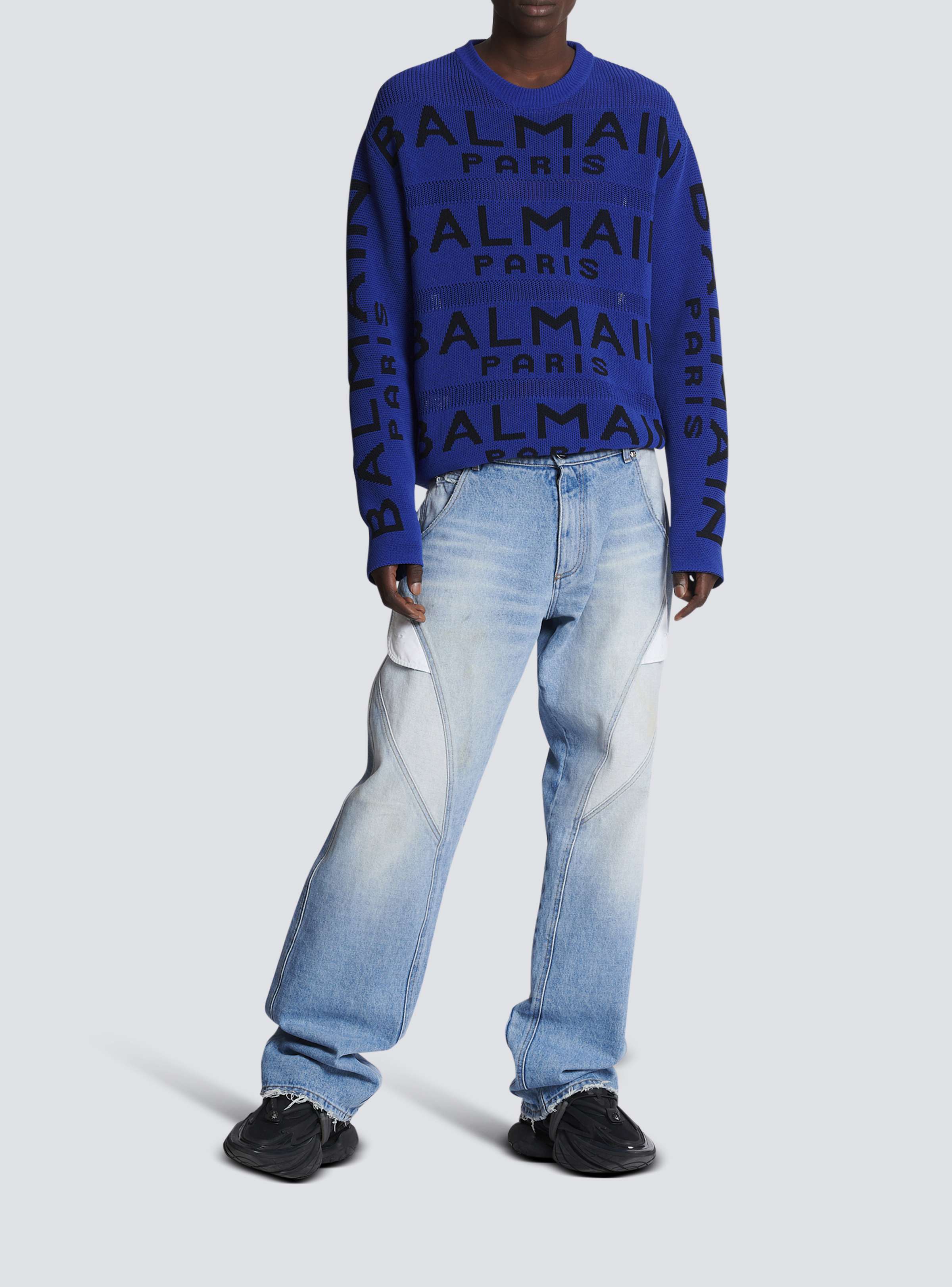 BALMAIN MEN'S MULTICUT LOOSE BLUE DENIM PANTS NWT - Image 2