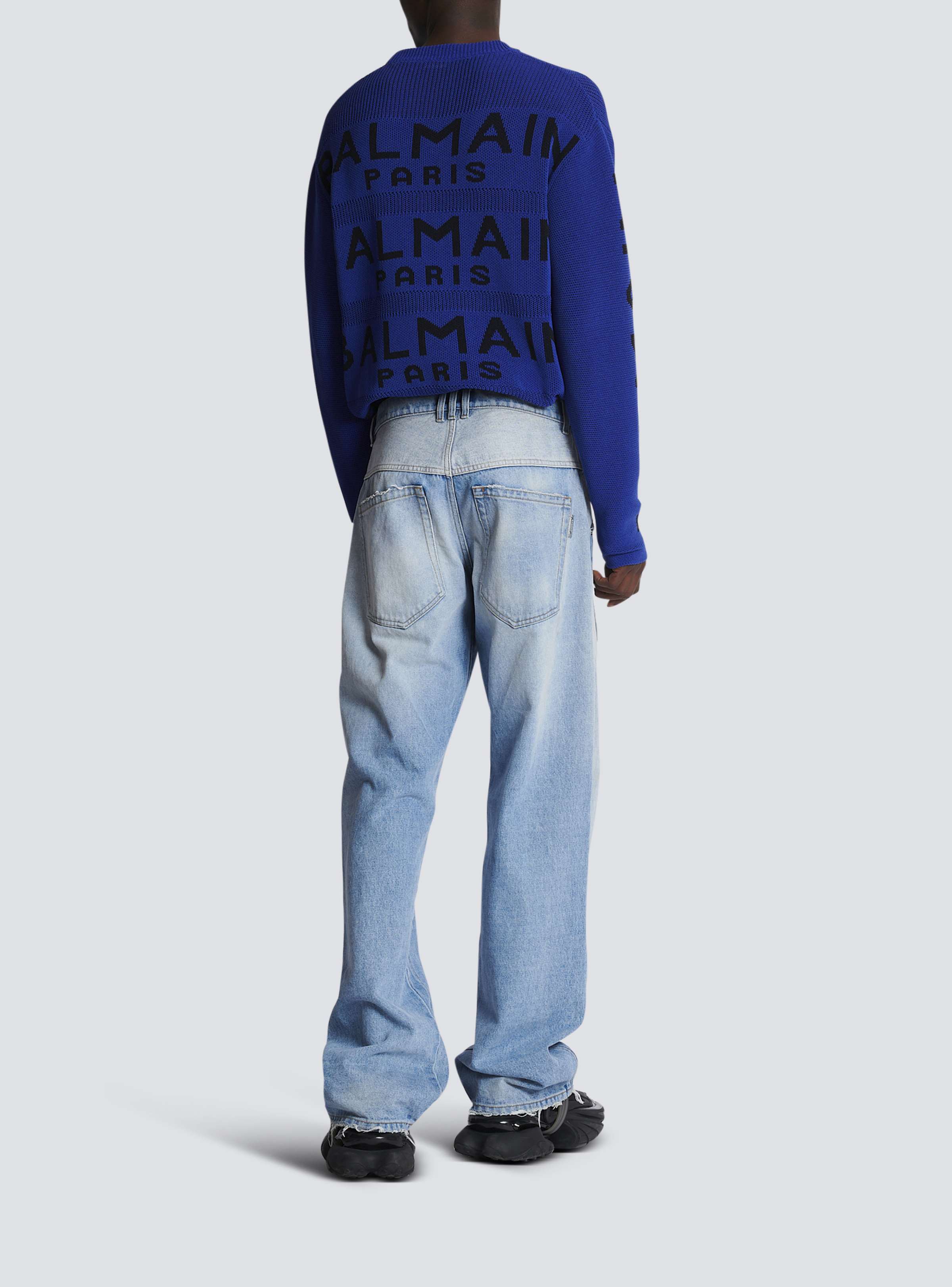 BALMAIN MEN'S MULTICUT LOOSE BLUE DENIM PANTS NWT - Image 4
