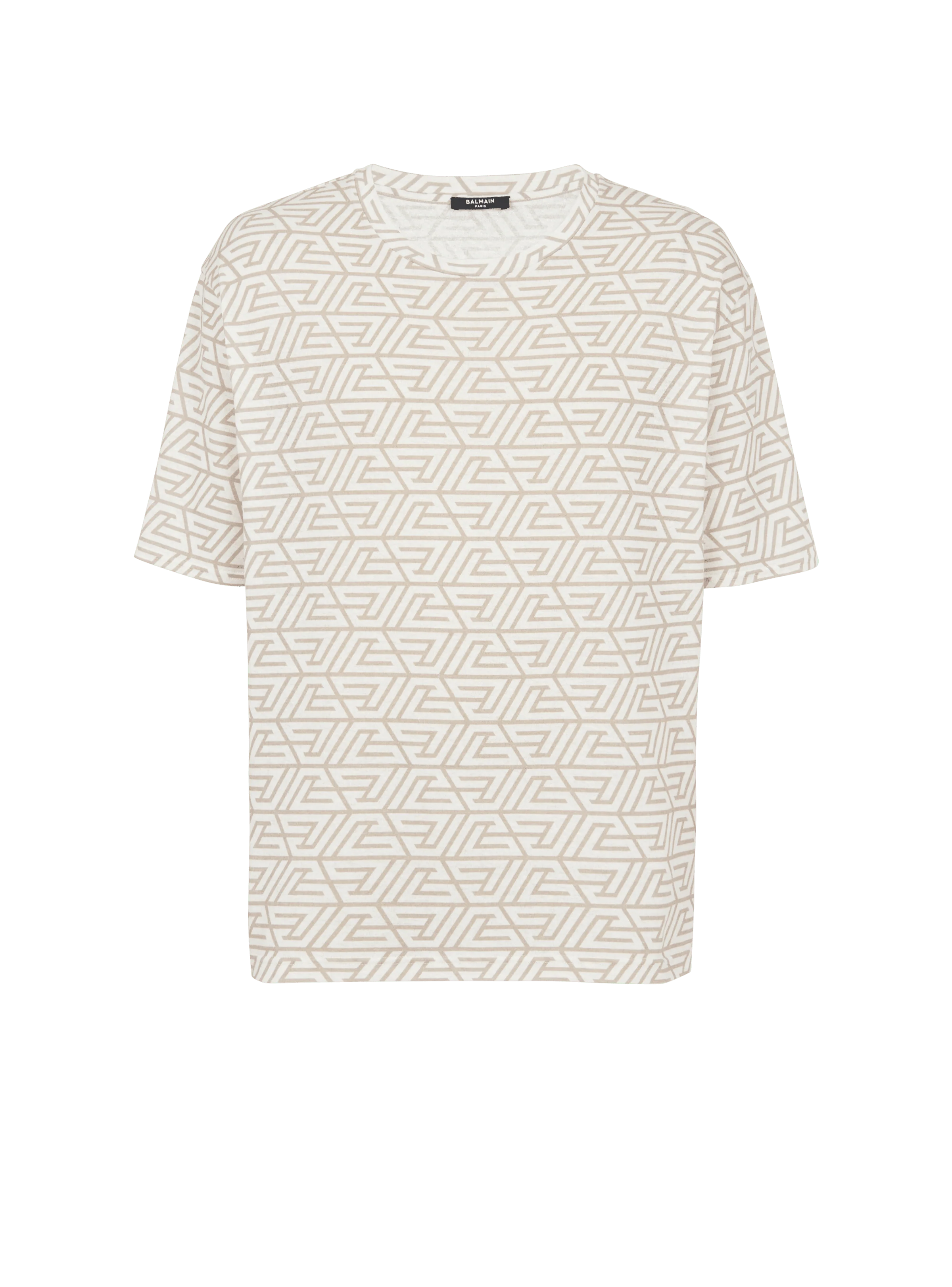 BALMAIN MEN'S PYRAMID MONOGRAM T-SHIRT- BULKY FIT NWT