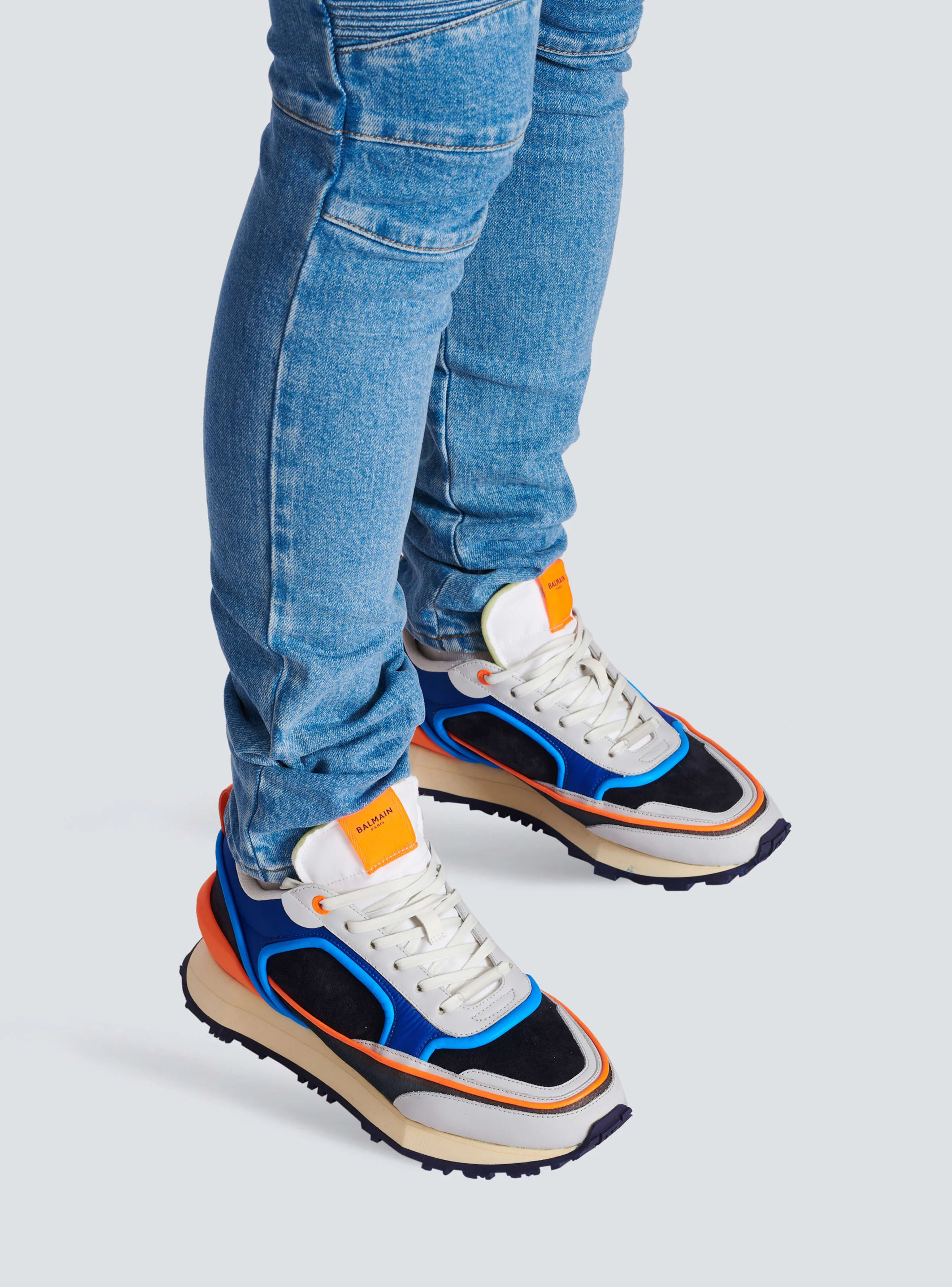 BALMAIN MEN'S RACER-SUEDE,NYLON&MESH NWT - Image 7