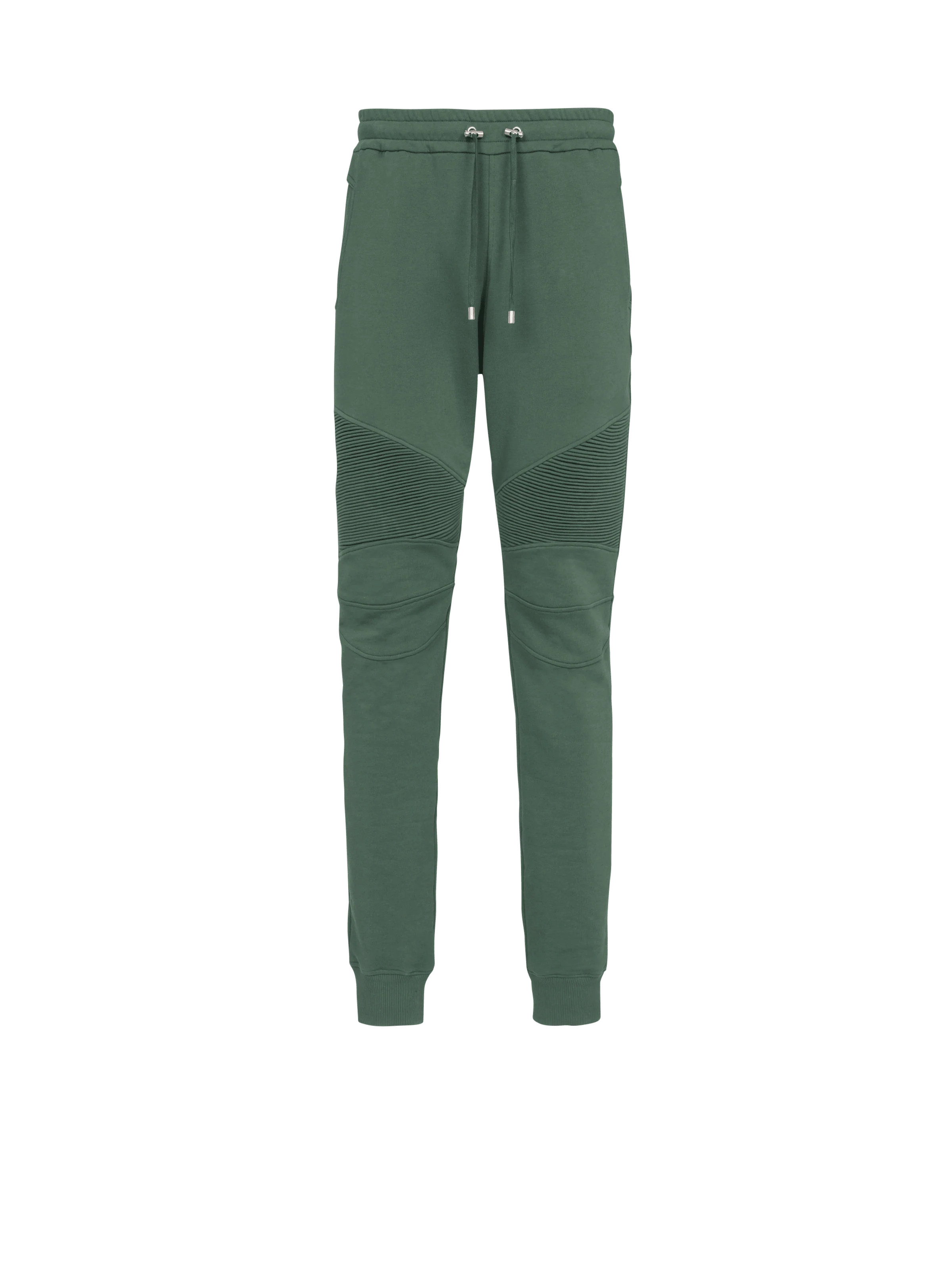 BALMAIN MEN'S RIBBED BALMAIN PRINTED SWEATPANTS NWT