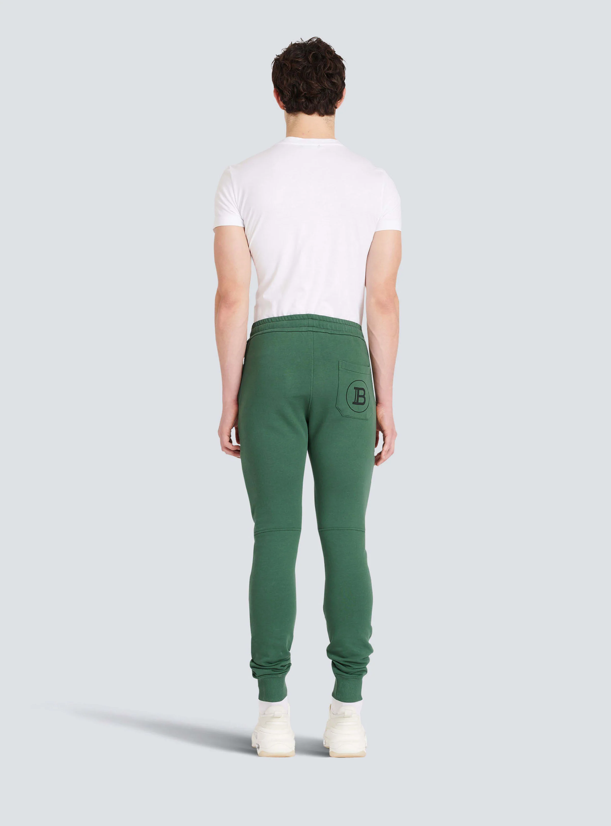 BALMAIN MEN'S RIBBED BALMAIN PRINTED SWEATPANTS NWT - Image 4