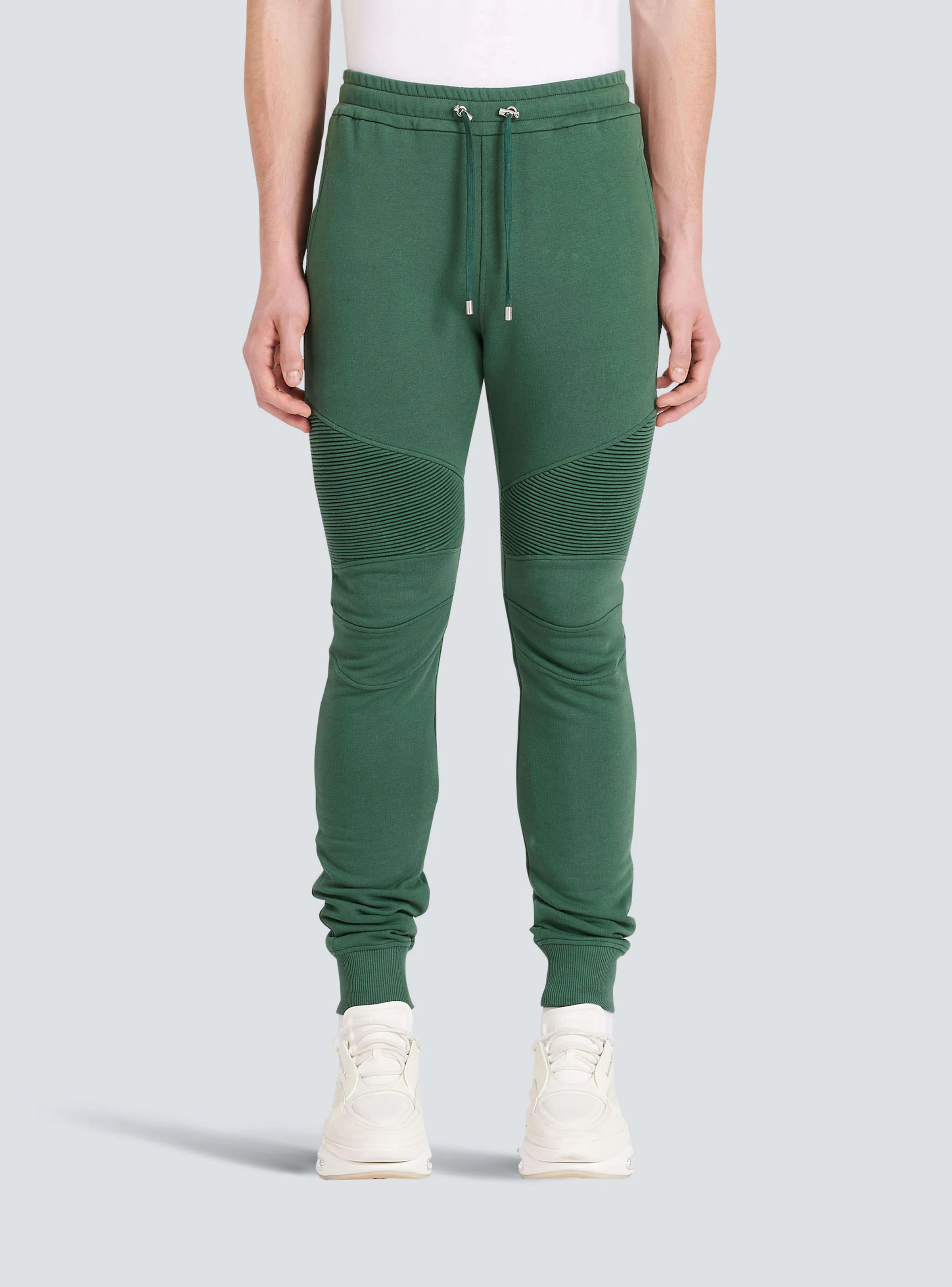 BALMAIN MEN'S RIBBED BALMAIN PRINTED SWEATPANTS NWT - Image 5