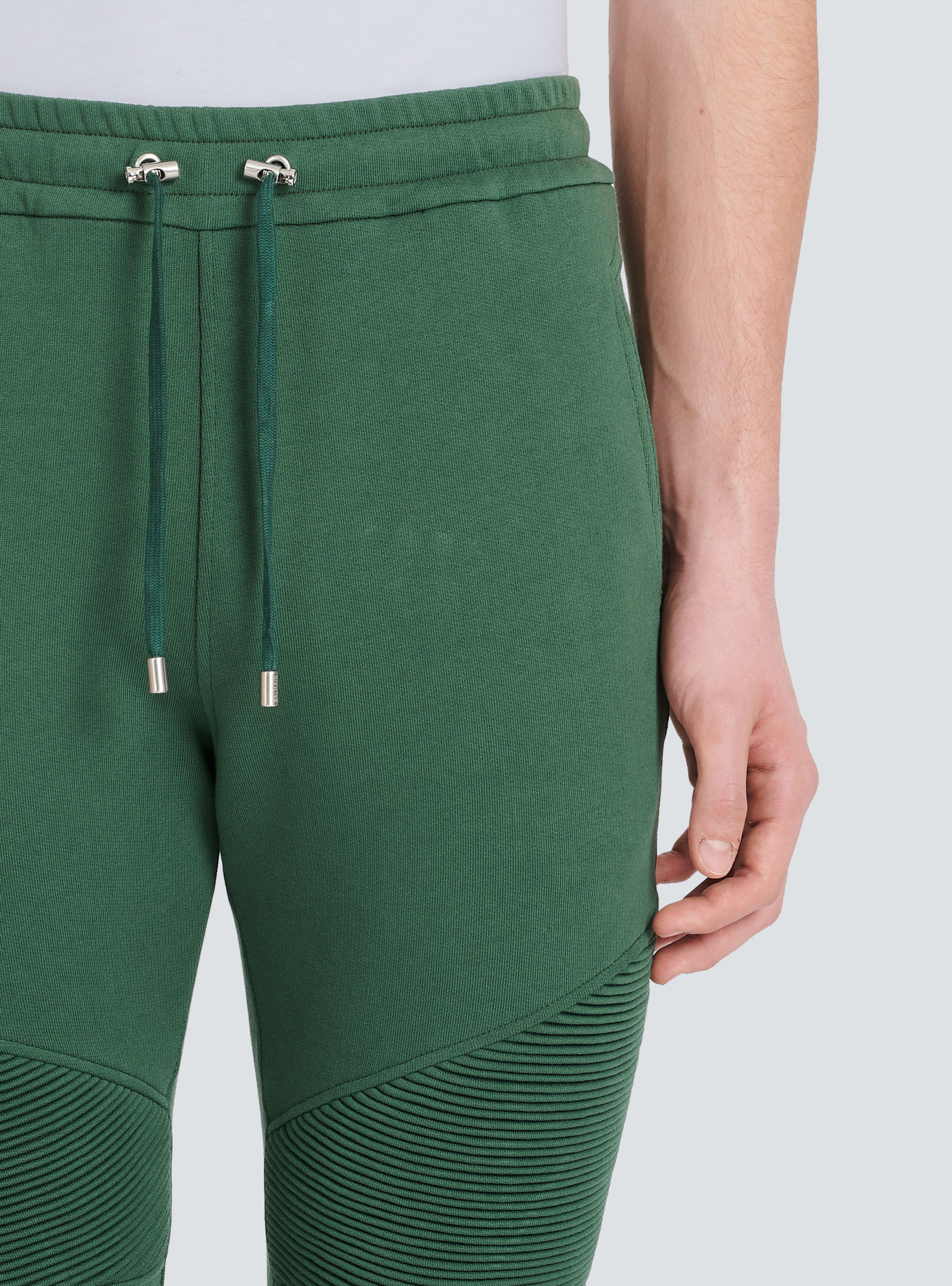 BALMAIN MEN'S RIBBED BALMAIN PRINTED SWEATPANTS NWT - Image 6