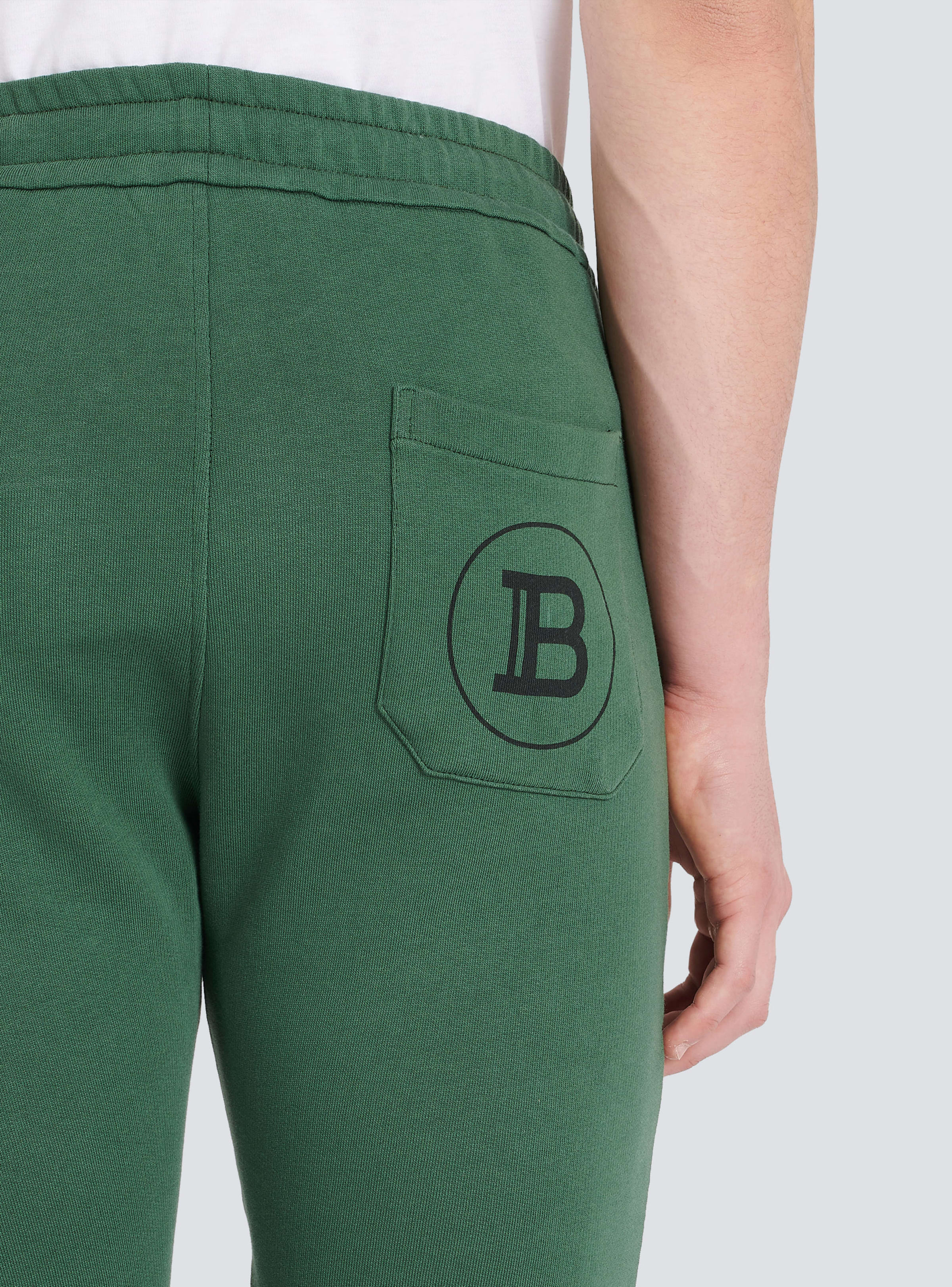 BALMAIN MEN'S RIBBED BALMAIN PRINTED SWEATPANTS NWT - Image 7