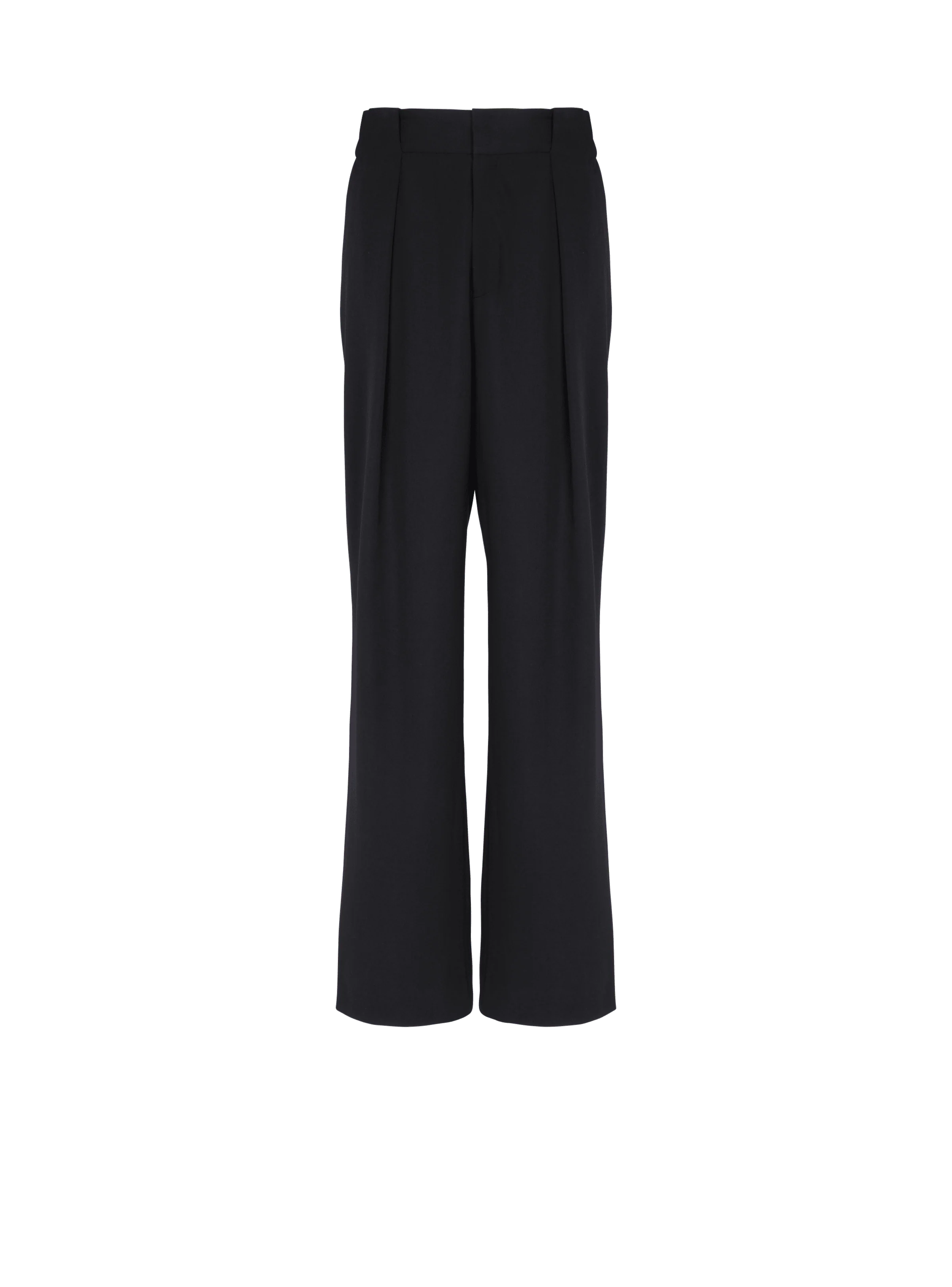 BALMAIN MEN'S BLACK LOOSE TAILORED TROUSERS