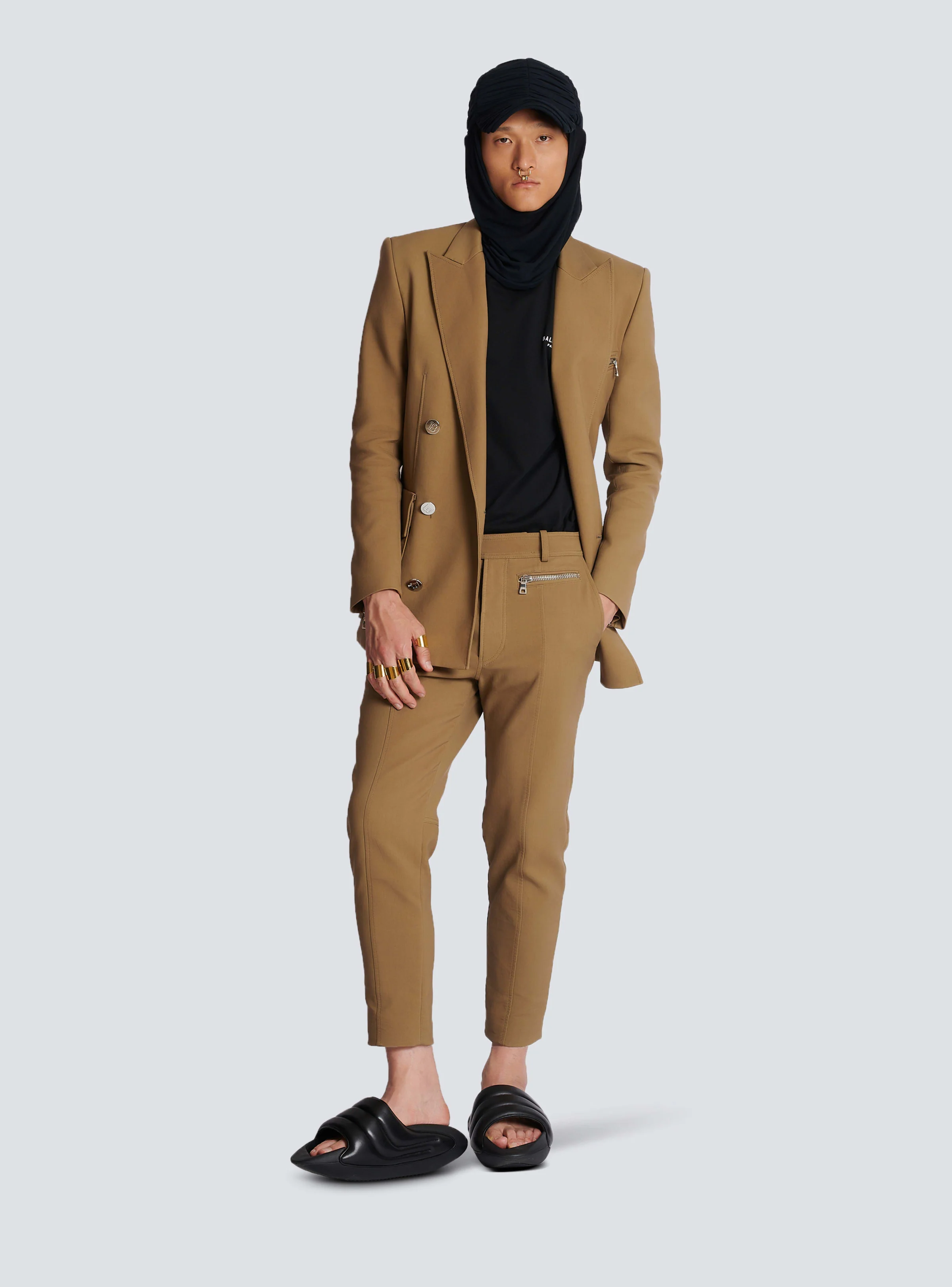 BALMAIN MEN'S STRAIGHT TECHNICAL COTTON RIDER PANTS NWT - Image 2
