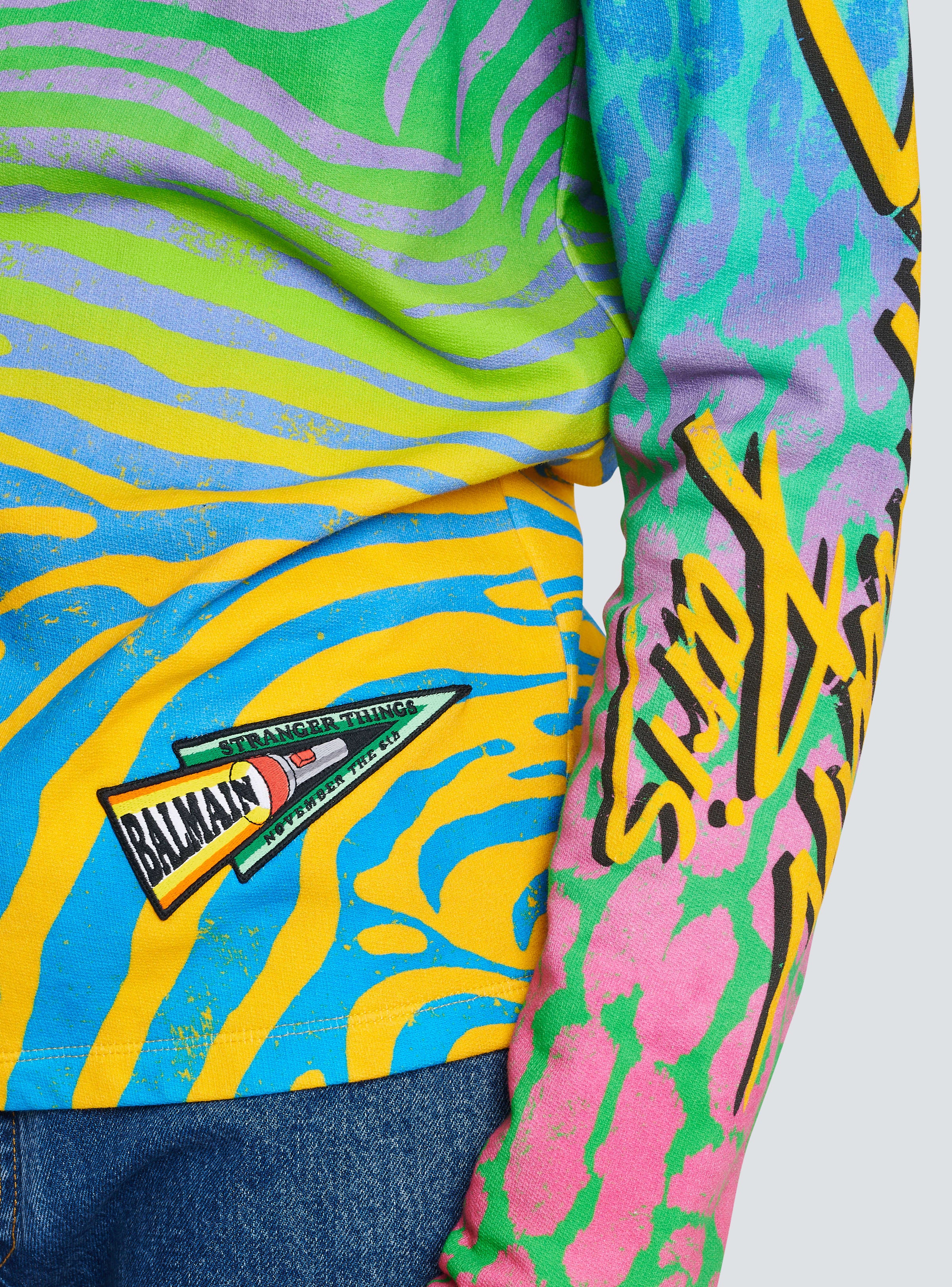 BALMAIN MEN'S MULTICOLOR ZEBRA PRINT SWEATSHIRT - Image 6